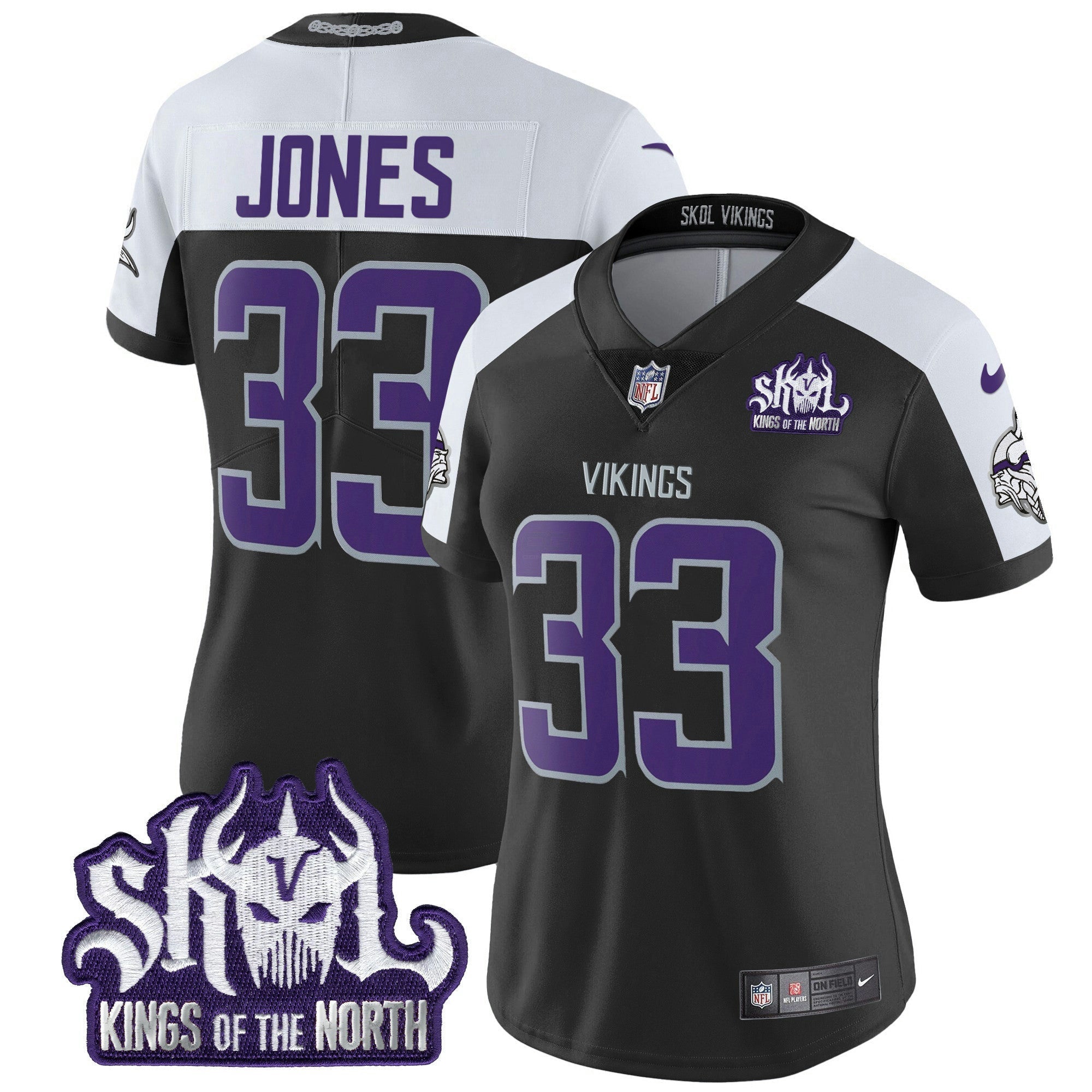 Camisa NFL Women’s Minnesota 2024 Winter Warrior Skol Patch Vapor Limited Jersey