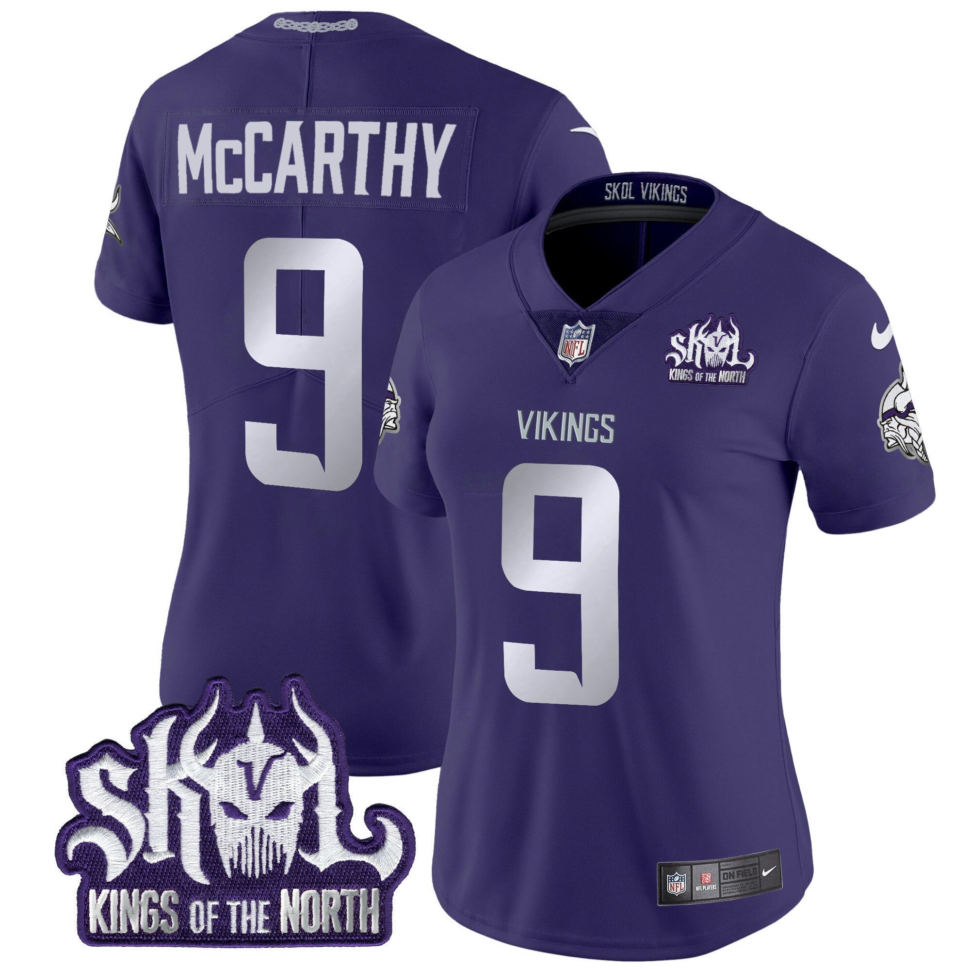 Camisa NFL Women’s Minnesota 2024 Winter Warrior Skol Patch Vapor Limited Jersey