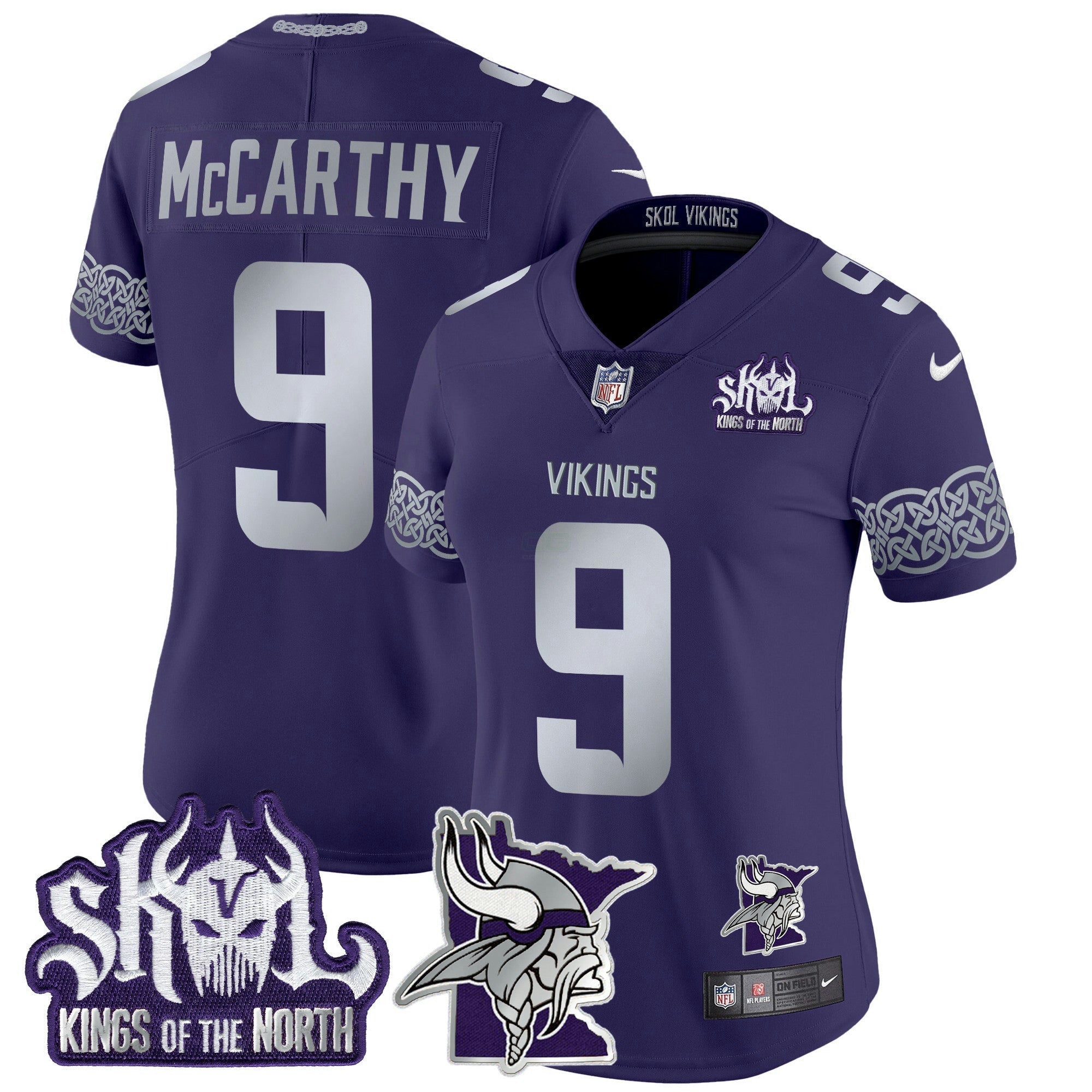Camisa NFL Women’s Minnesota 2024 Winter Warrior Skol Patch Vapor Limited Jersey V2