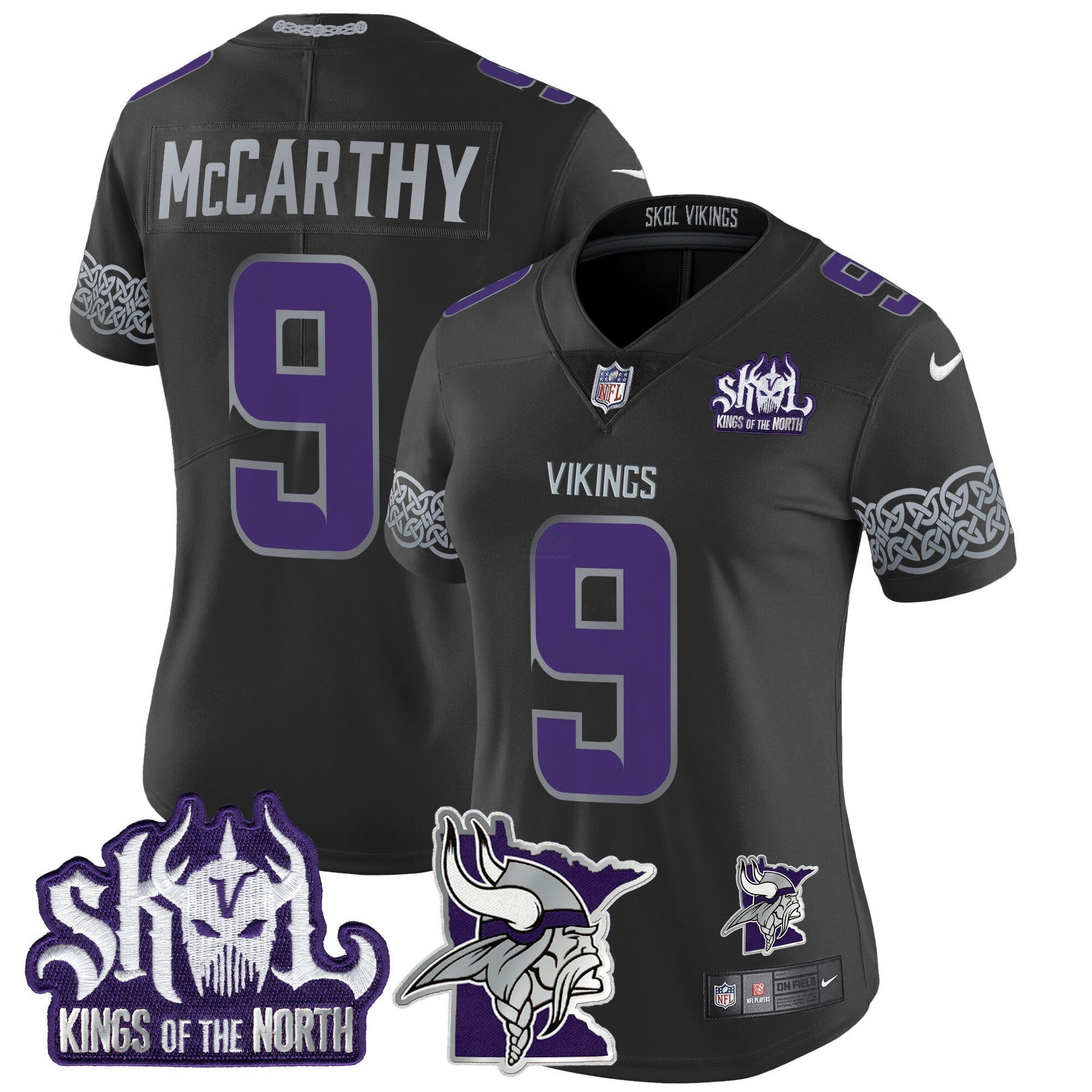 Camisa NFL Women’s Minnesota 2024 Winter Warrior Skol Patch Vapor Limited Jersey V2