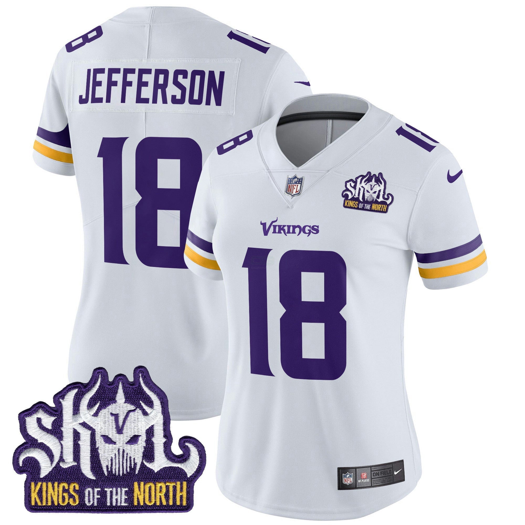 Camisa NFL Women’s Minnesota Kings Of The North Patch Vapor Limited Jersey