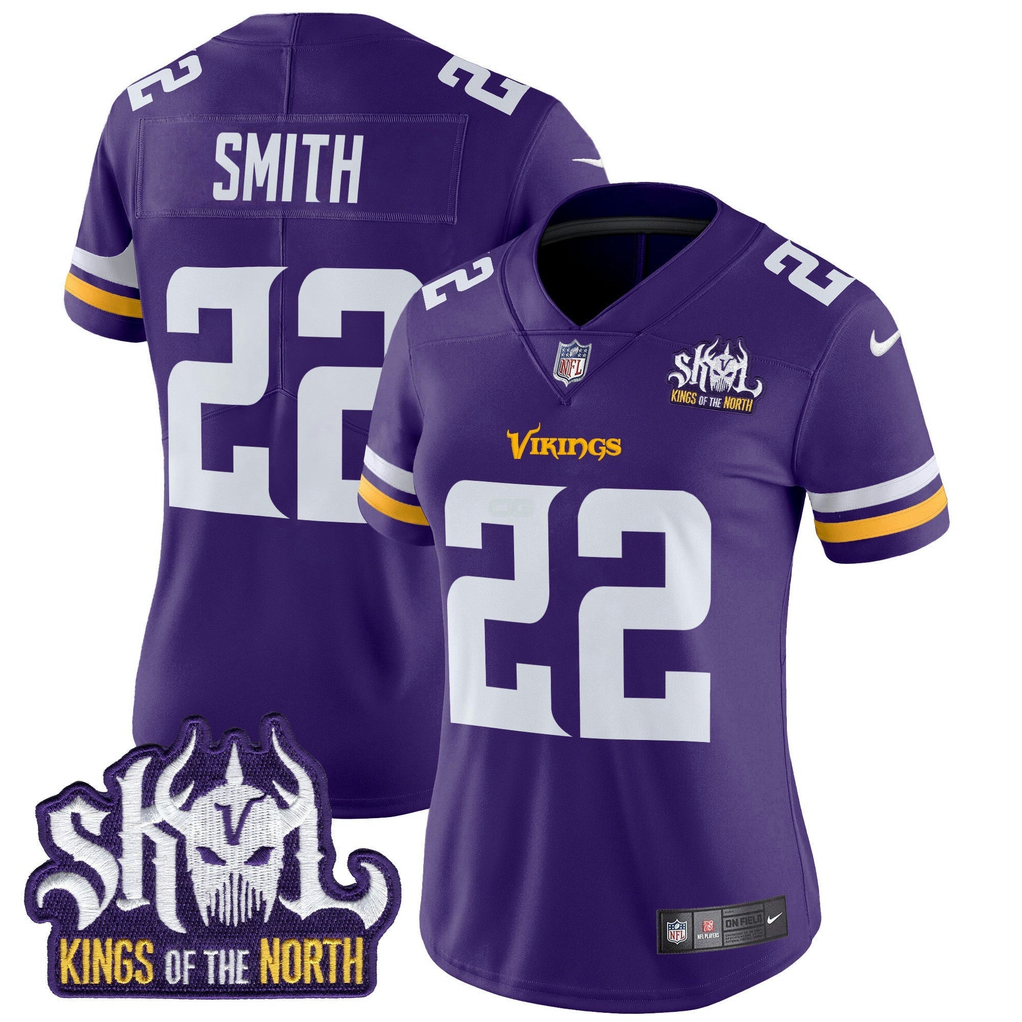 Camisa NFL Women’s Minnesota Kings Of The North Patch Vapor Limited Jersey