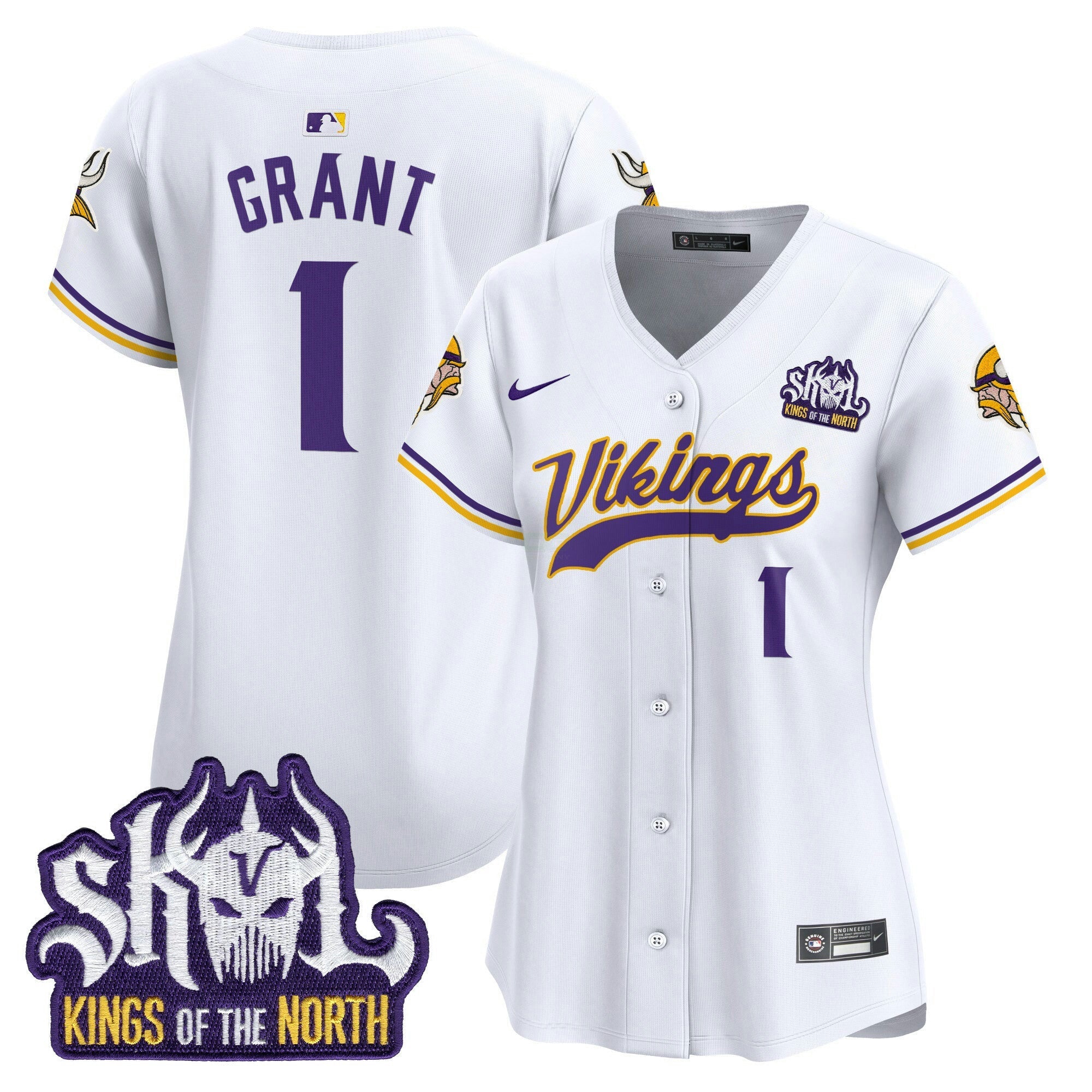 Camisa NFL Women’s Minnesota Kings Of The North Patch Vapor Premier Limited Jersey