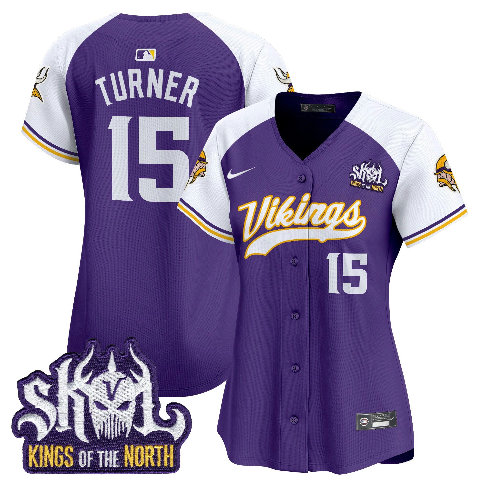 Camisa NFL Women’s Minnesota Kings Of The North Patch Vapor Premier Limited Jersey
