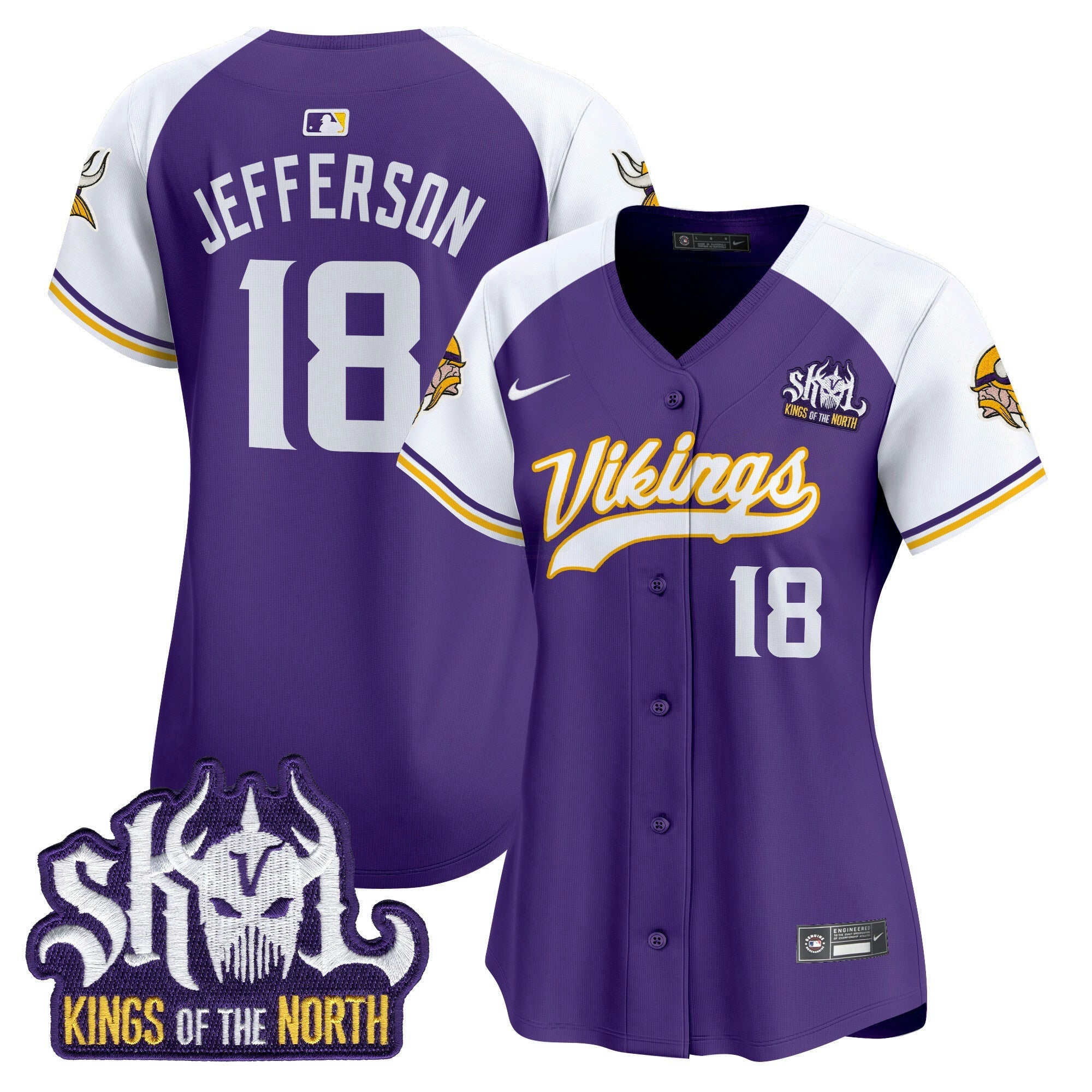 Camisa NFL Women’s Minnesota Kings Of The North Patch Vapor Premier Limited Jersey
