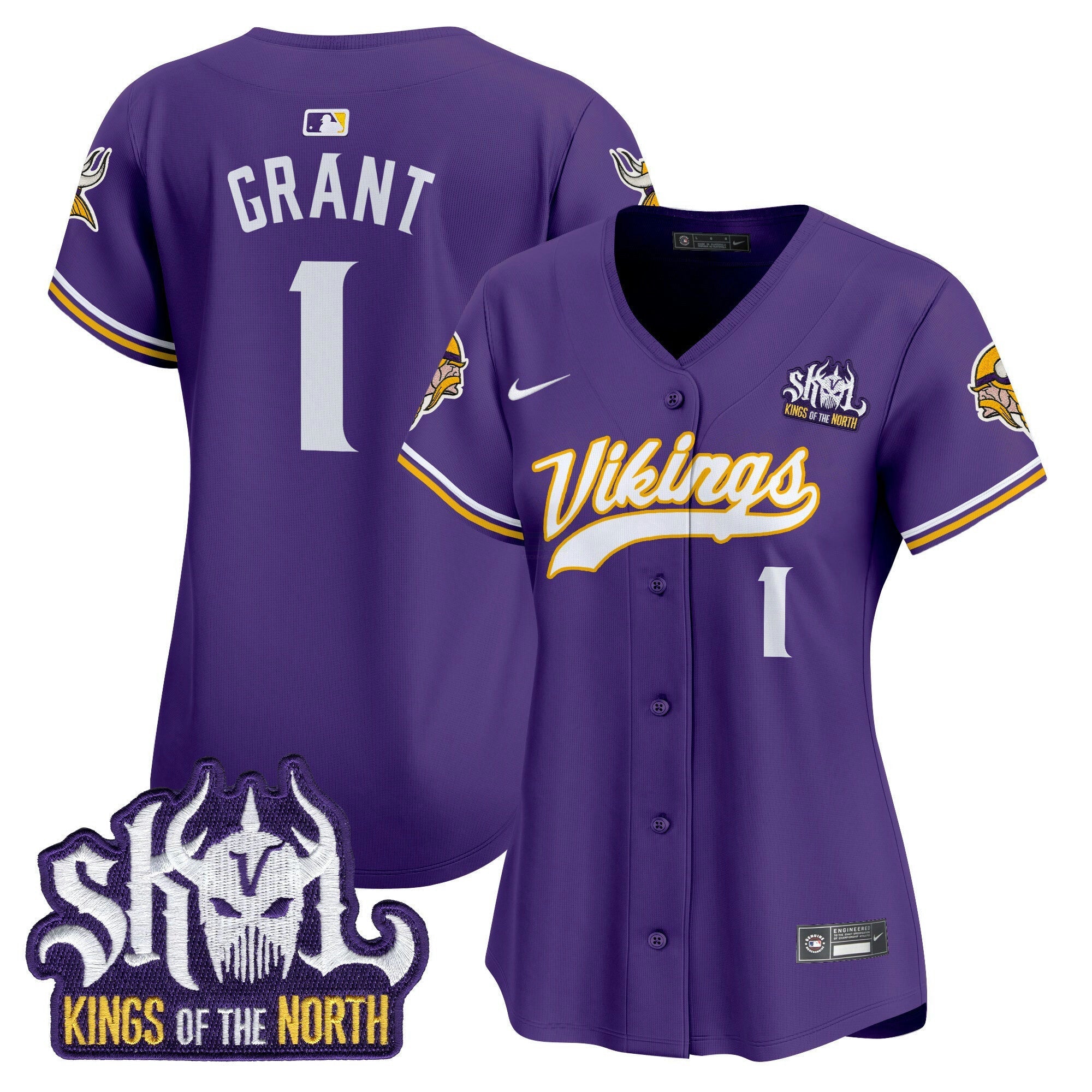 Camisa NFL Women’s Minnesota Kings Of The North Patch Vapor Premier Limited Jersey