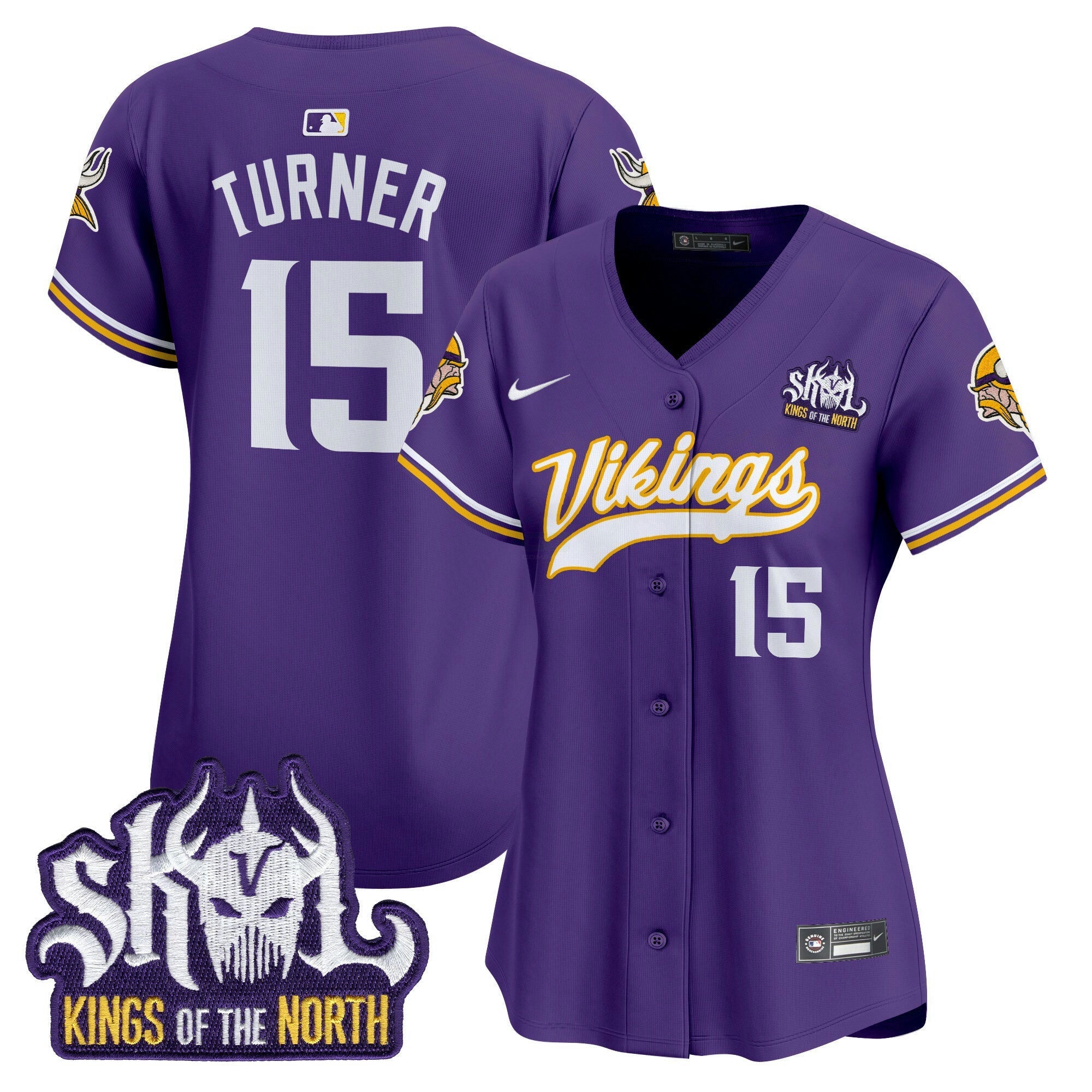 Camisa NFL Women’s Minnesota Kings Of The North Patch Vapor Premier Limited Jersey