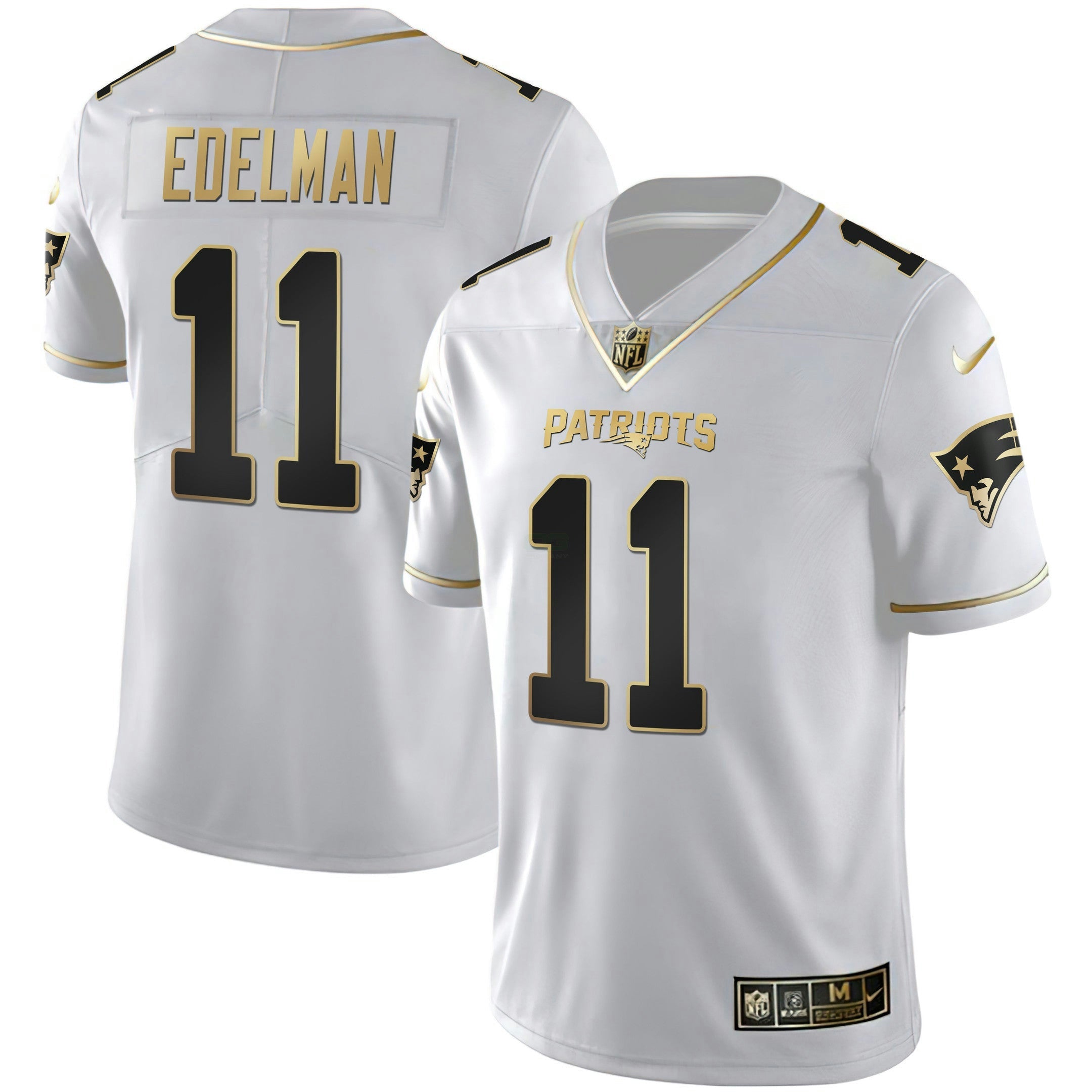 Camisa NFL Women’s New England Branca Dourada & Preta Dourada Jersey