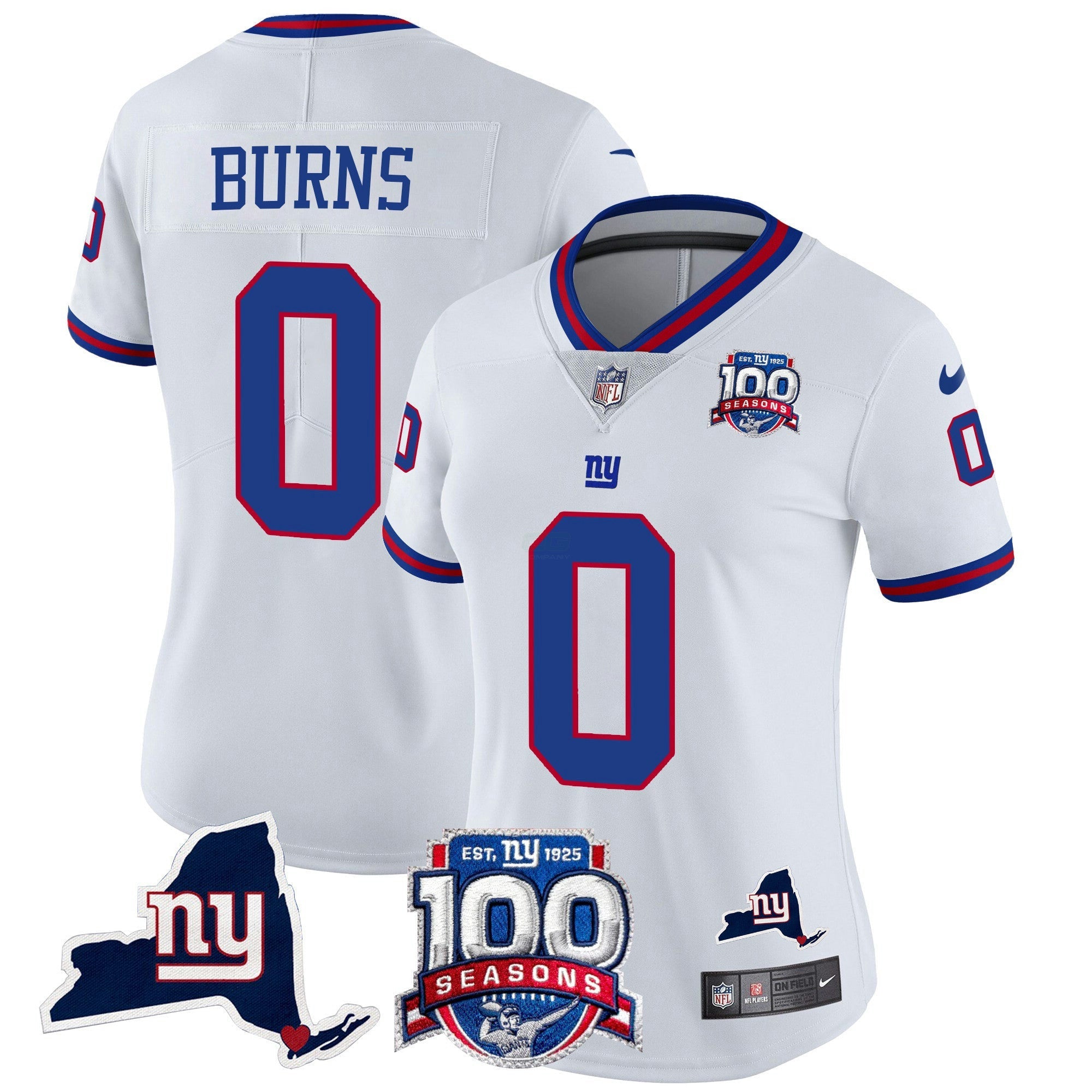 Camisa NFL Women’s New York 100th Season & State Patch Vapor Limited Jersey