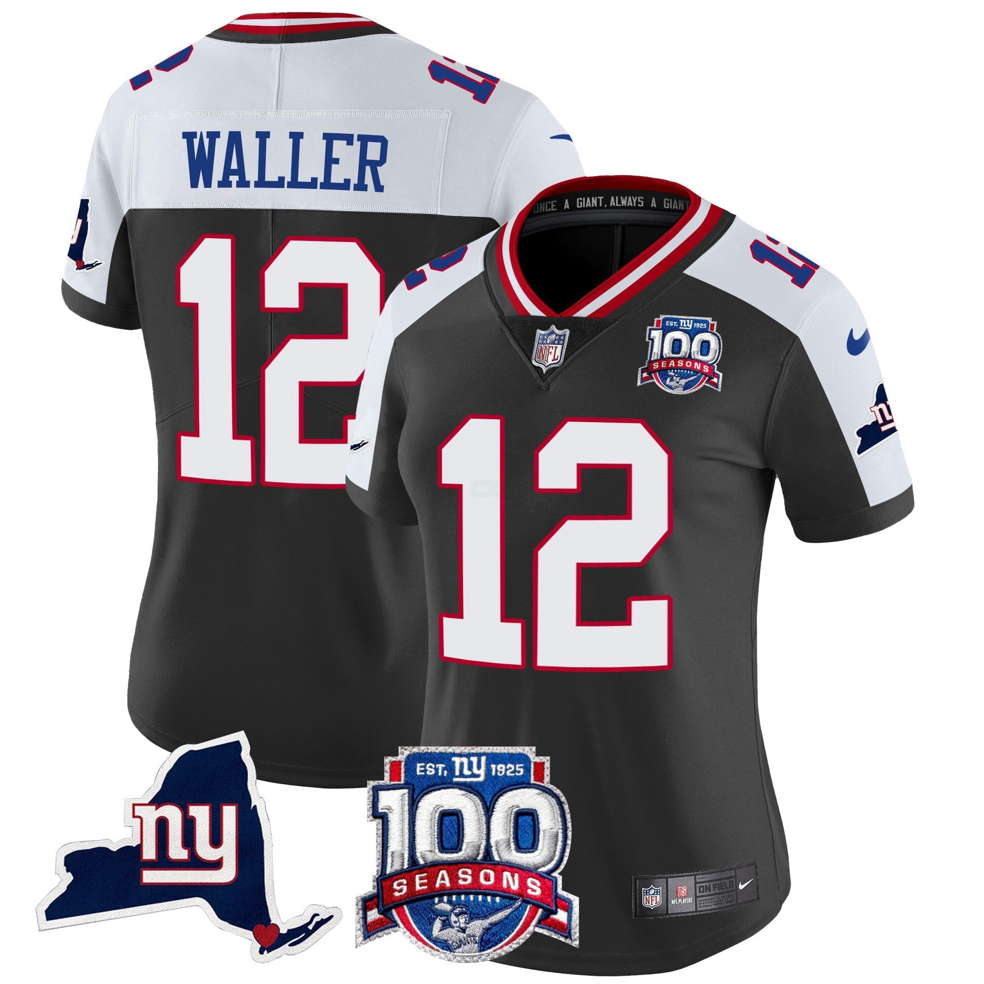 Camisa NFL Women’s New York 100th Season & State Patch Vapor Limited Jersey