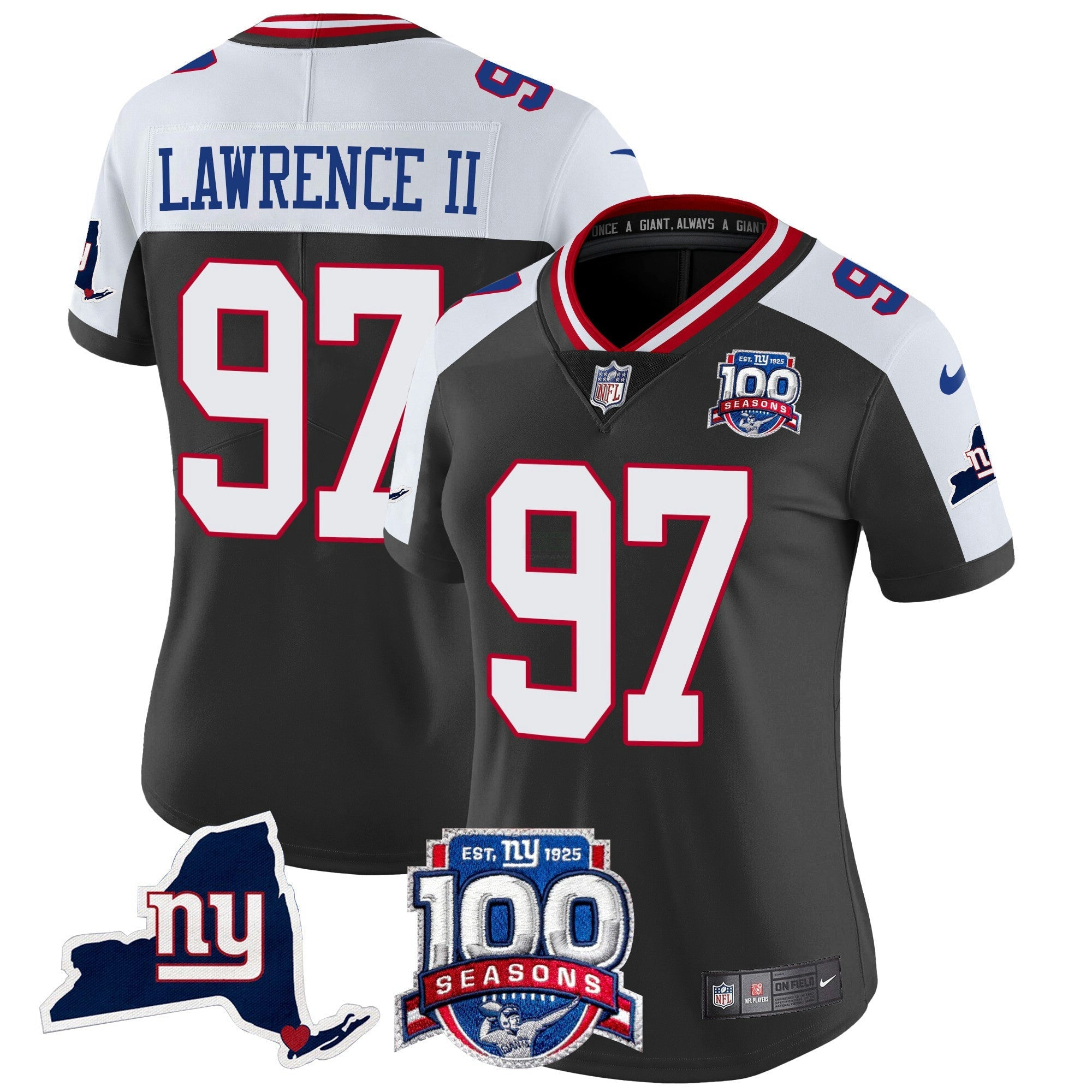 Camisa NFL Women’s New York 100th Season & State Patch Vapor Limited Jersey
