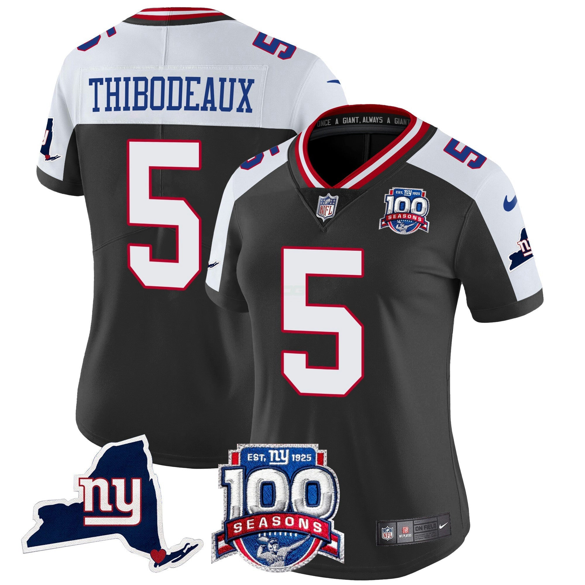 Camisa NFL Women’s New York 100th Season & State Patch Vapor Limited Jersey