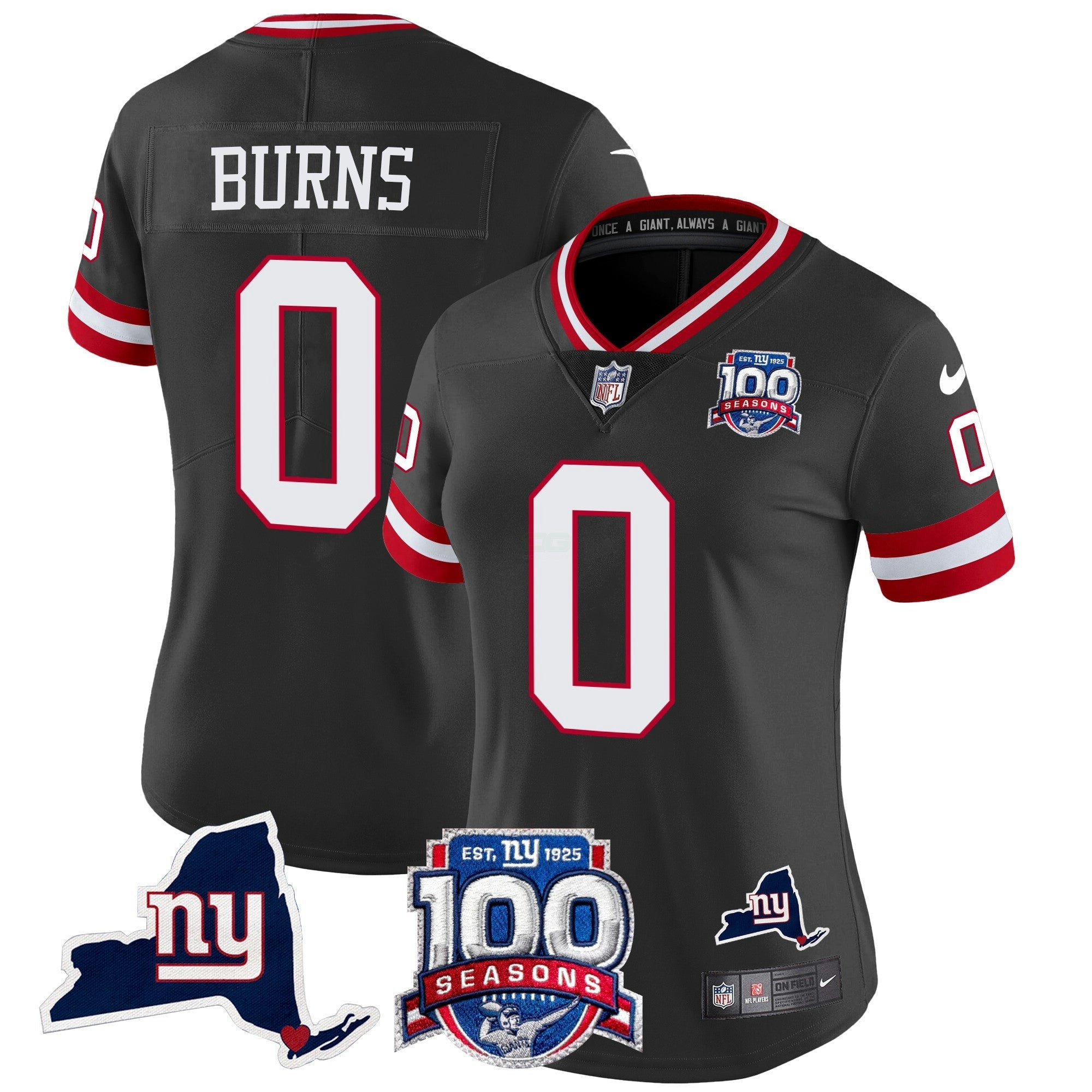 Camisa NFL Women’s New York 100th Season & State Patch Vapor Limited Jersey