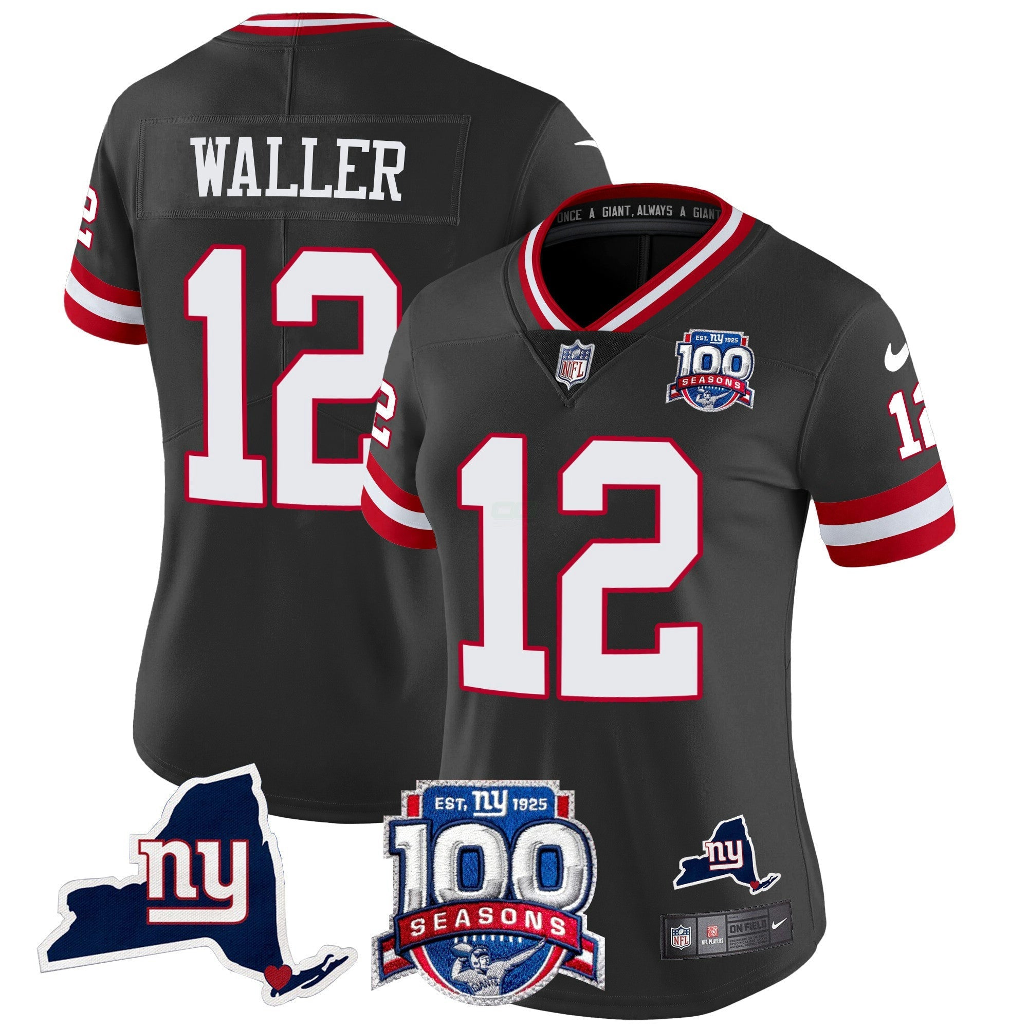 Camisa NFL Women’s New York 100th Season & State Patch Vapor Limited Jersey