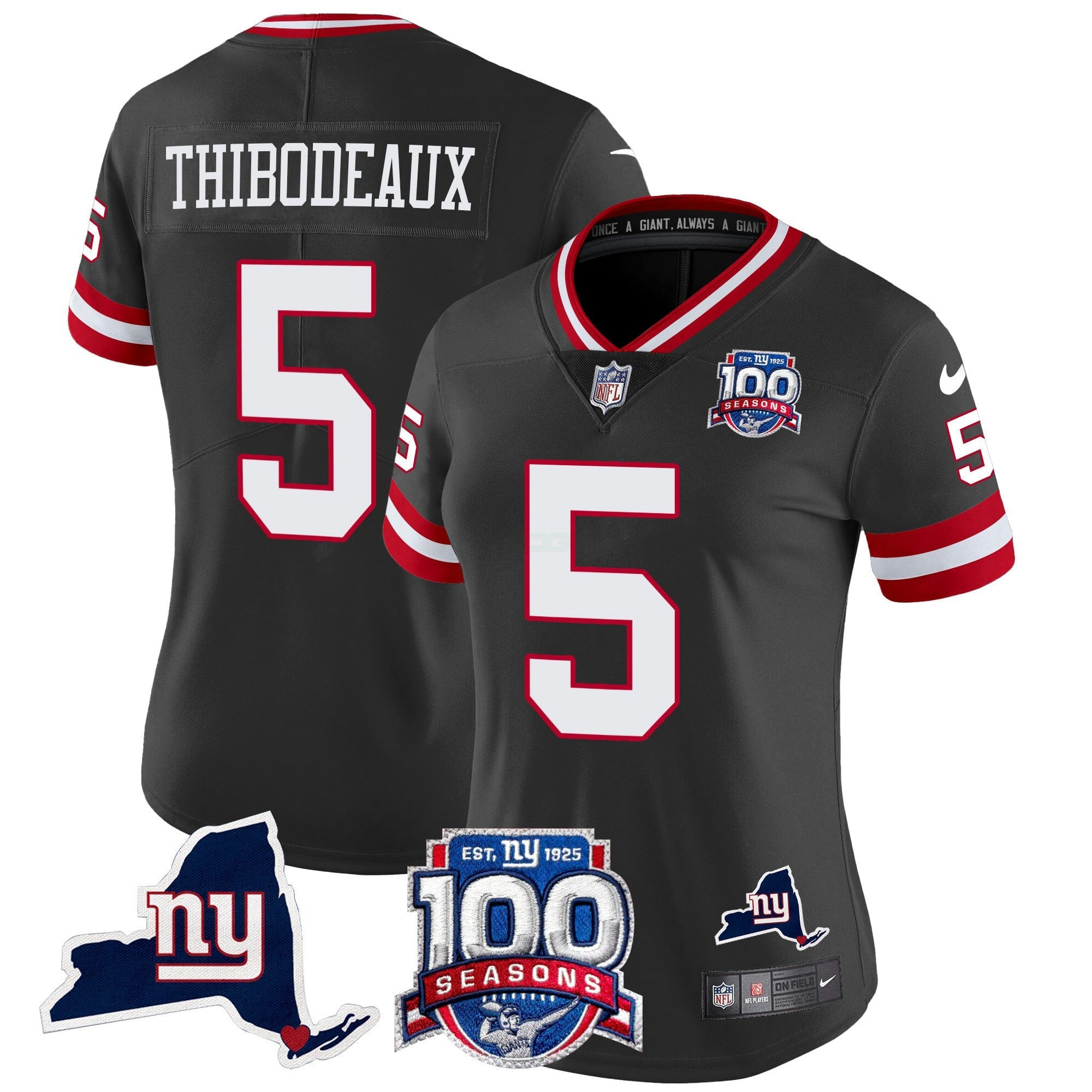Camisa NFL Women’s New York 100th Season & State Patch Vapor Limited Jersey