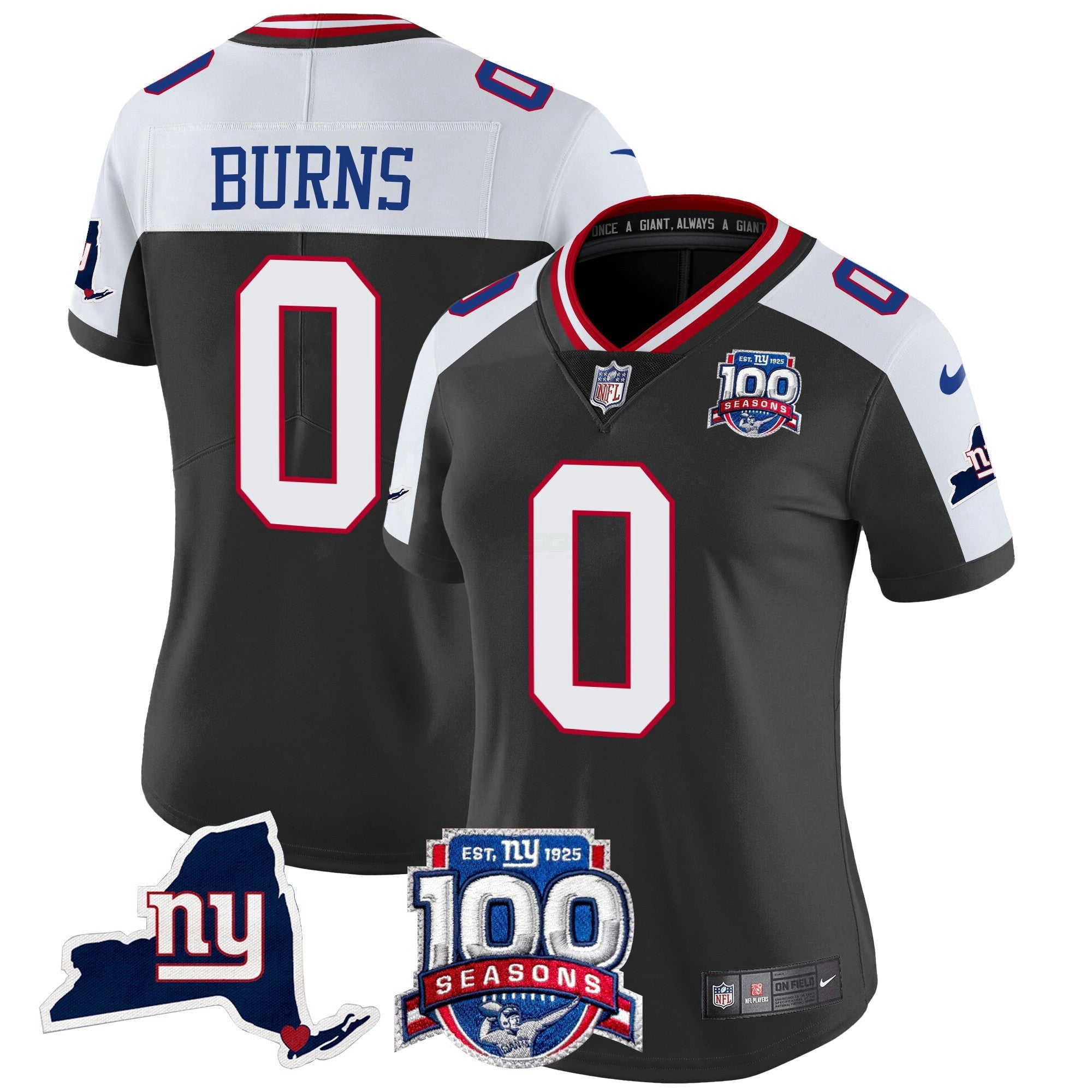 Camisa NFL Women’s New York 100th Season & State Patch Vapor Limited Jersey