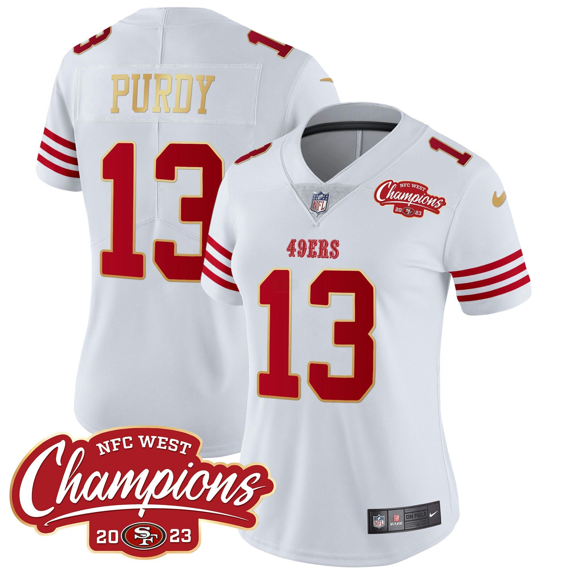 Camisa NFL Women’s NFC West Champions Dourada Trim Vapor Jersey