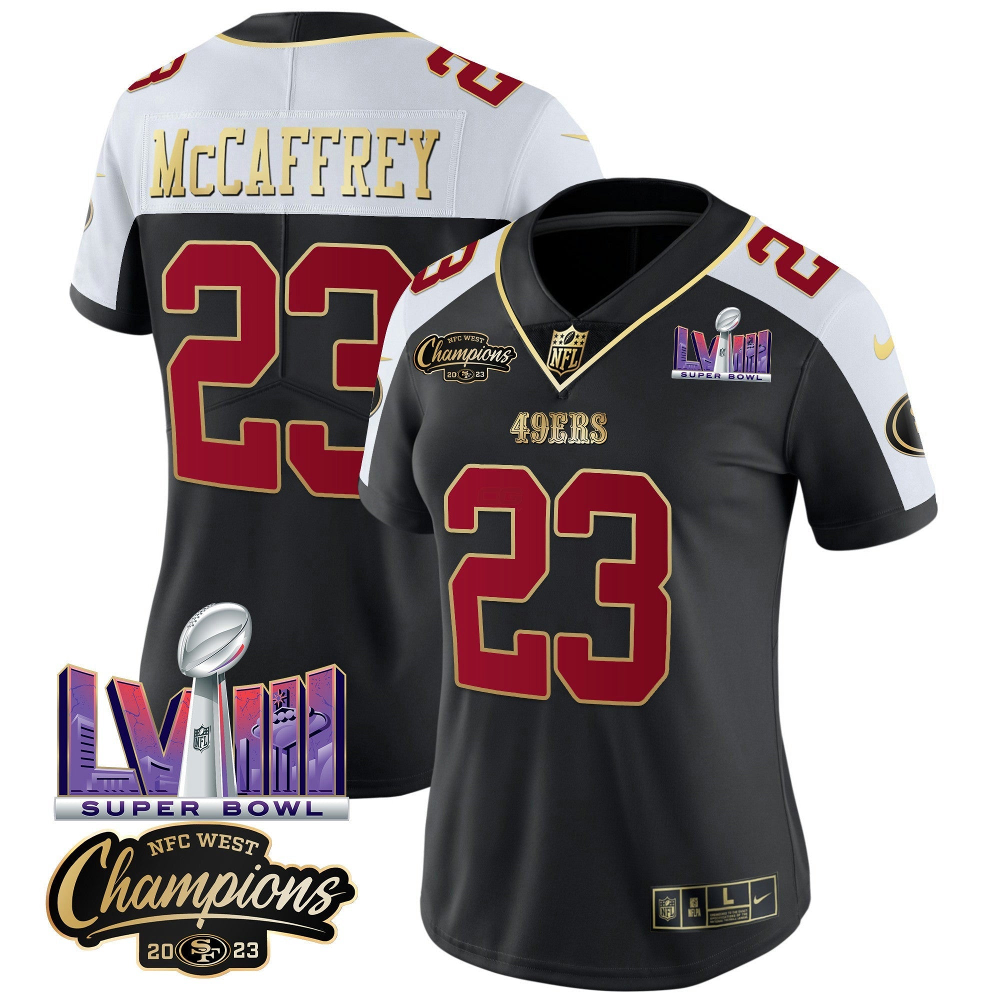 Camisa NFL Women’s NFC West Champions & Super Bowl LVIII Patch Vapor Jersey V2