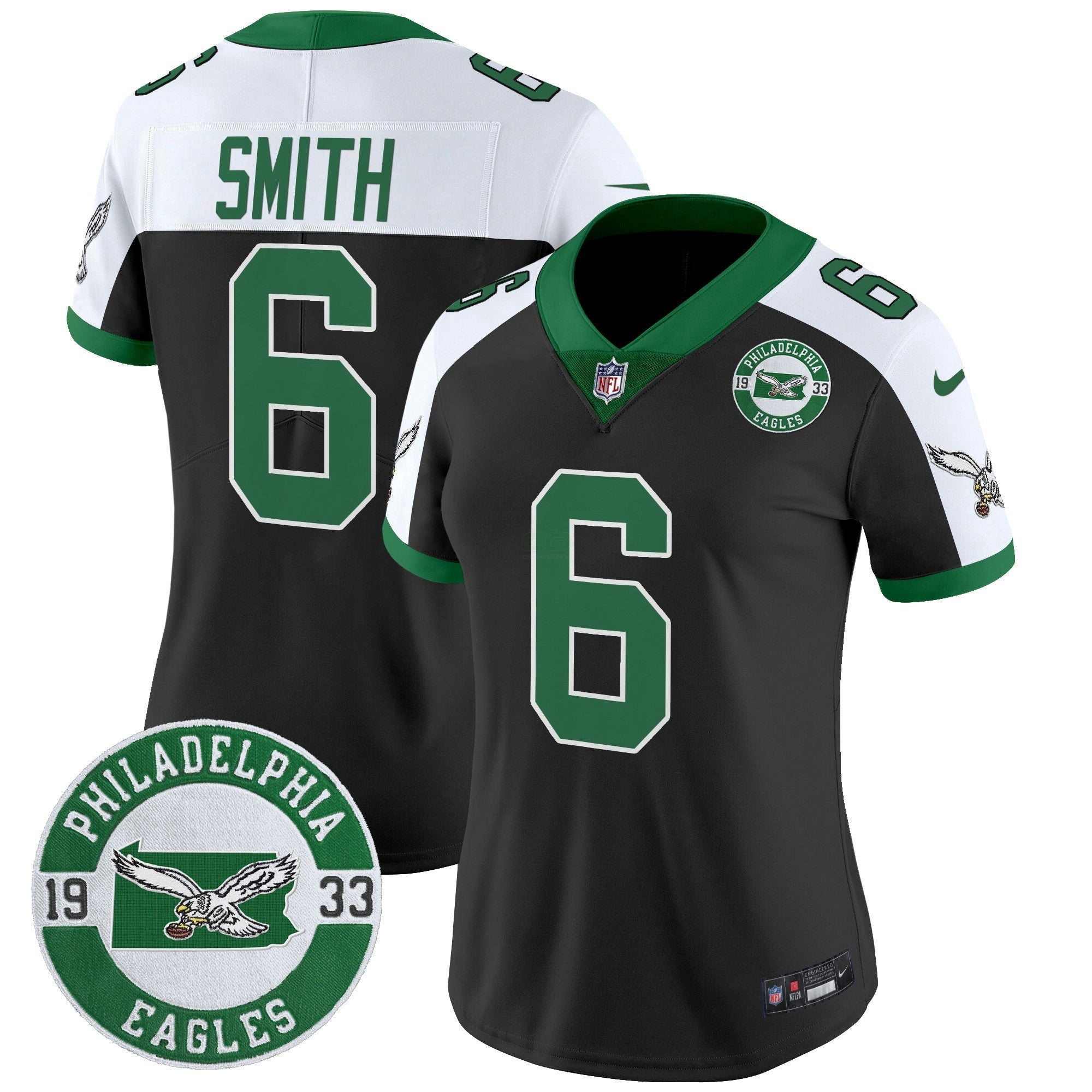 Camisa NFL Women’s Philadelphia 2024 Throwback Vapor Limited Jersey – Est. 1933 Patch