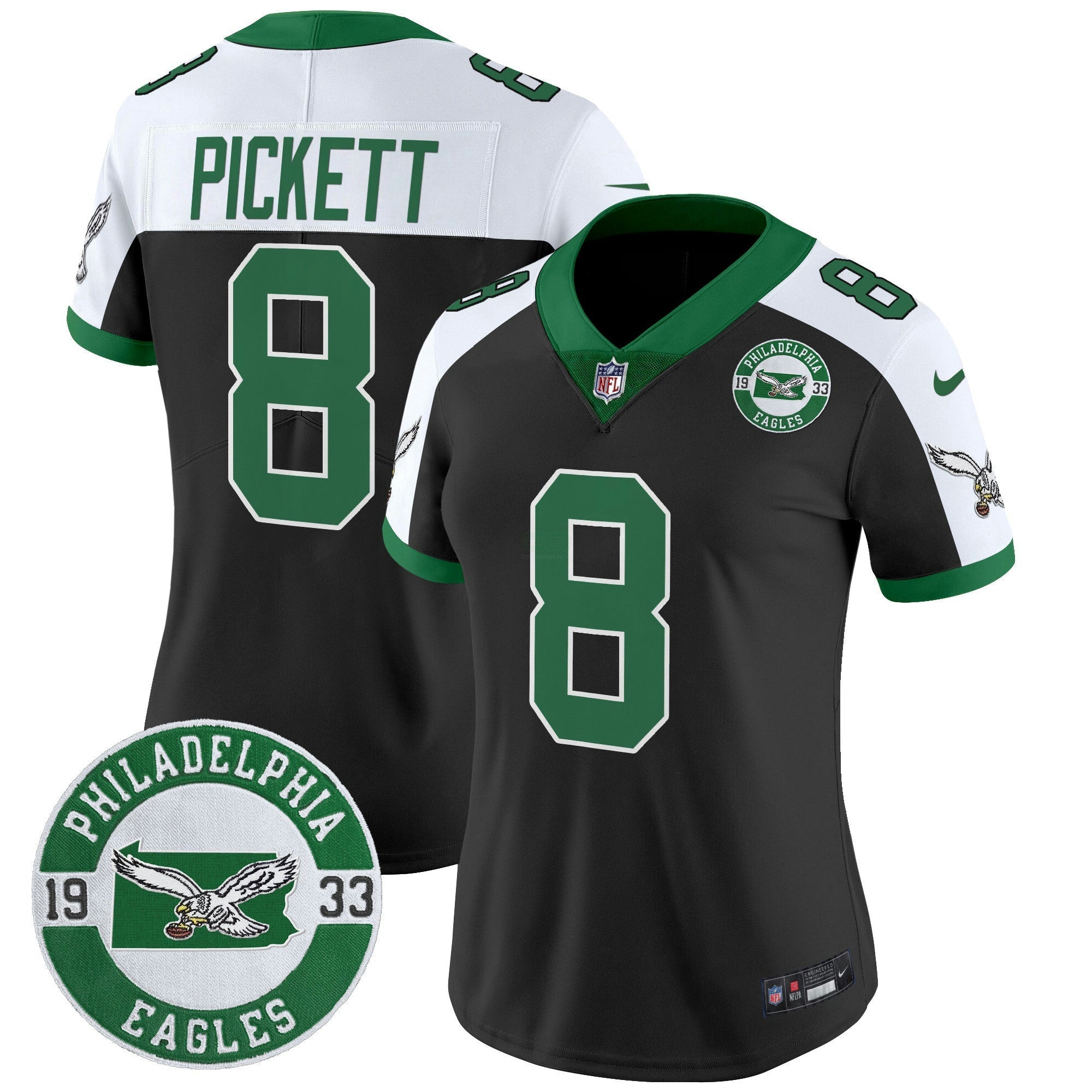 Camisa NFL Women’s Philadelphia 2024 Throwback Vapor Limited Jersey – Est. 1933 Patch