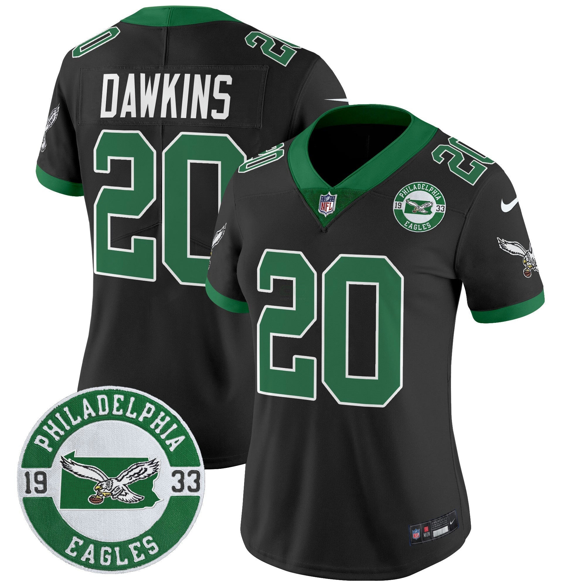 Camisa NFL Women’s Philadelphia 2024 Throwback Vapor Limited Jersey – Est. 1933 Patch