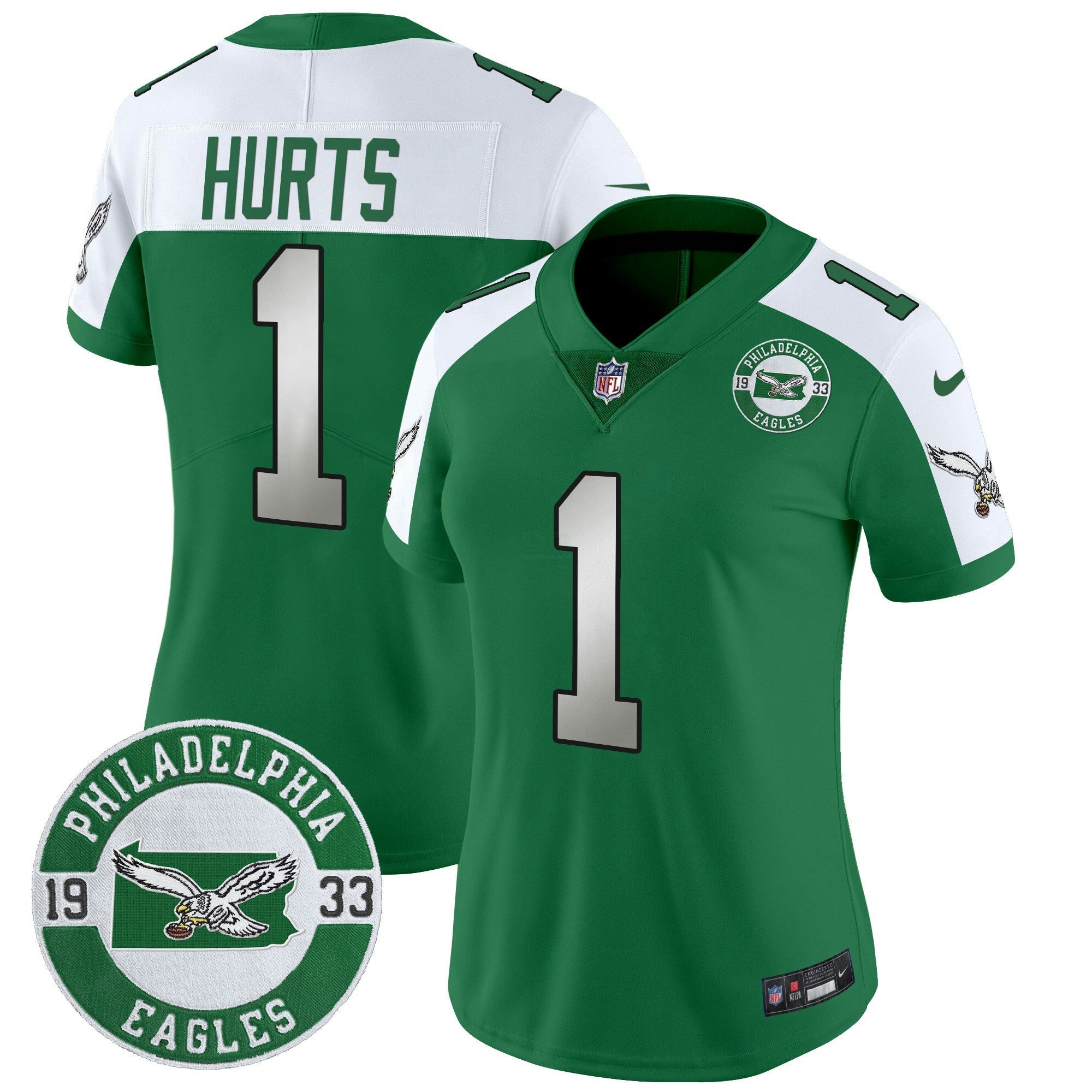 Camisa NFL Women’s Philadelphia 2024 Throwback Vapor Limited Jersey – Est. 1933 Patch