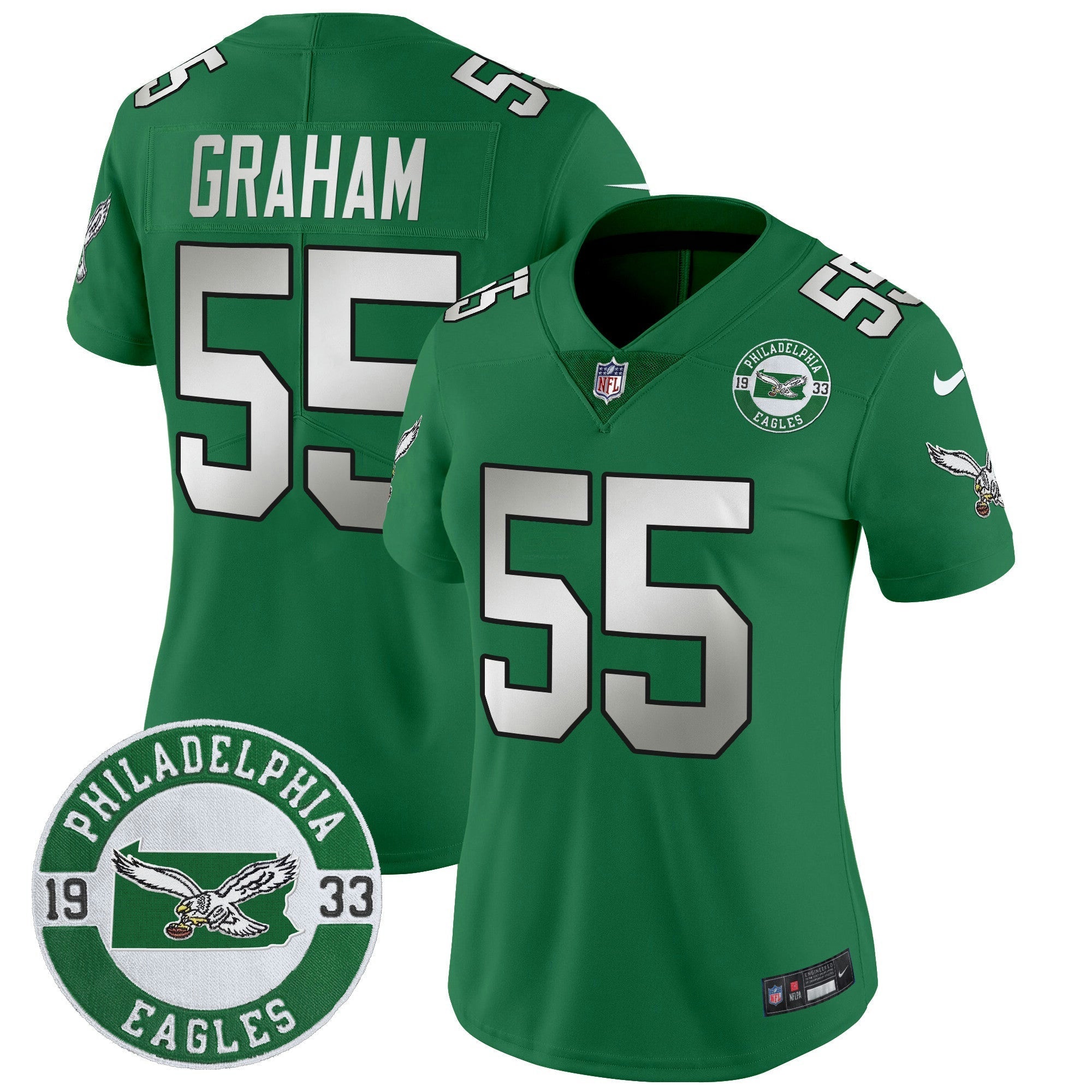 Camisa NFL Women’s Philadelphia 2024 Throwback Vapor Limited Jersey – Est. 1933 Patch