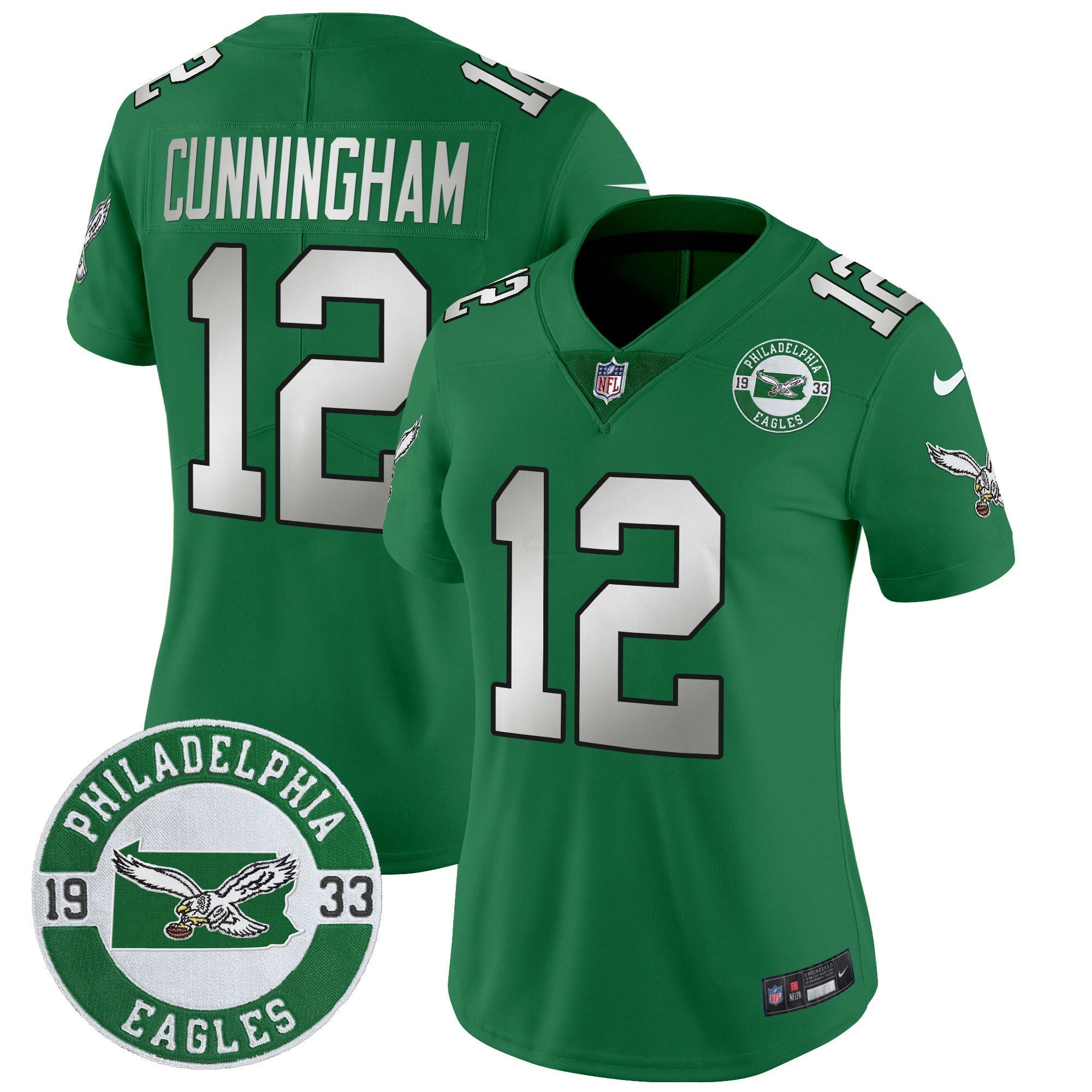 Camisa NFL Women’s Philadelphia 2024 Throwback Vapor Limited Jersey – Est. 1933 Patch