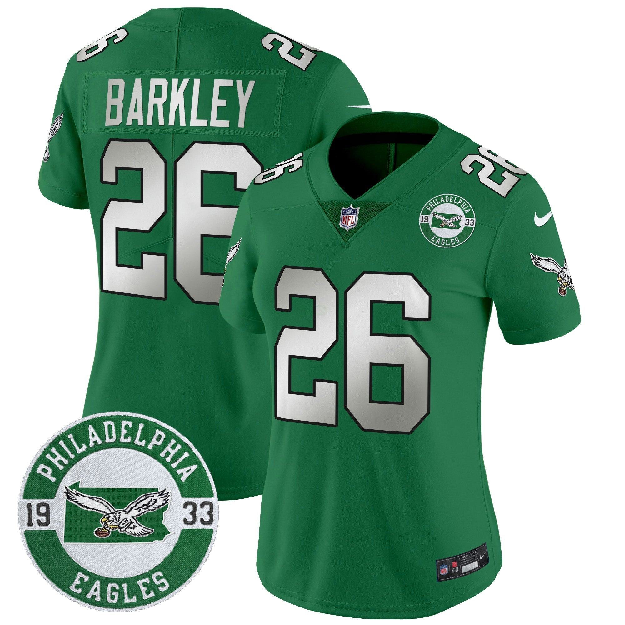 Camisa NFL Women’s Philadelphia 2024 Throwback Vapor Limited Jersey – Est. 1933 Patch
