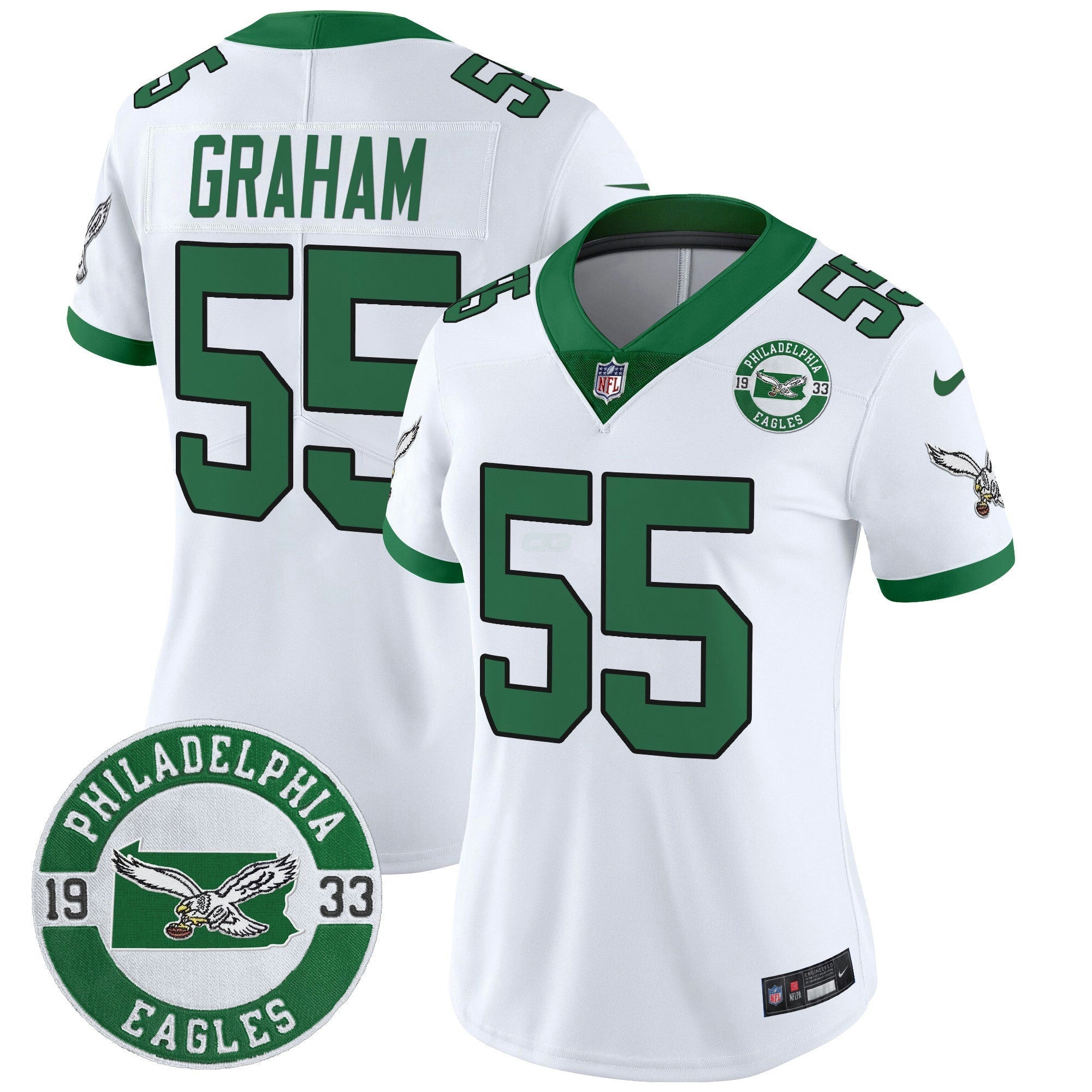 Camisa NFL Women’s Philadelphia 2024 Throwback Vapor Limited Jersey – Est. 1933 Patch