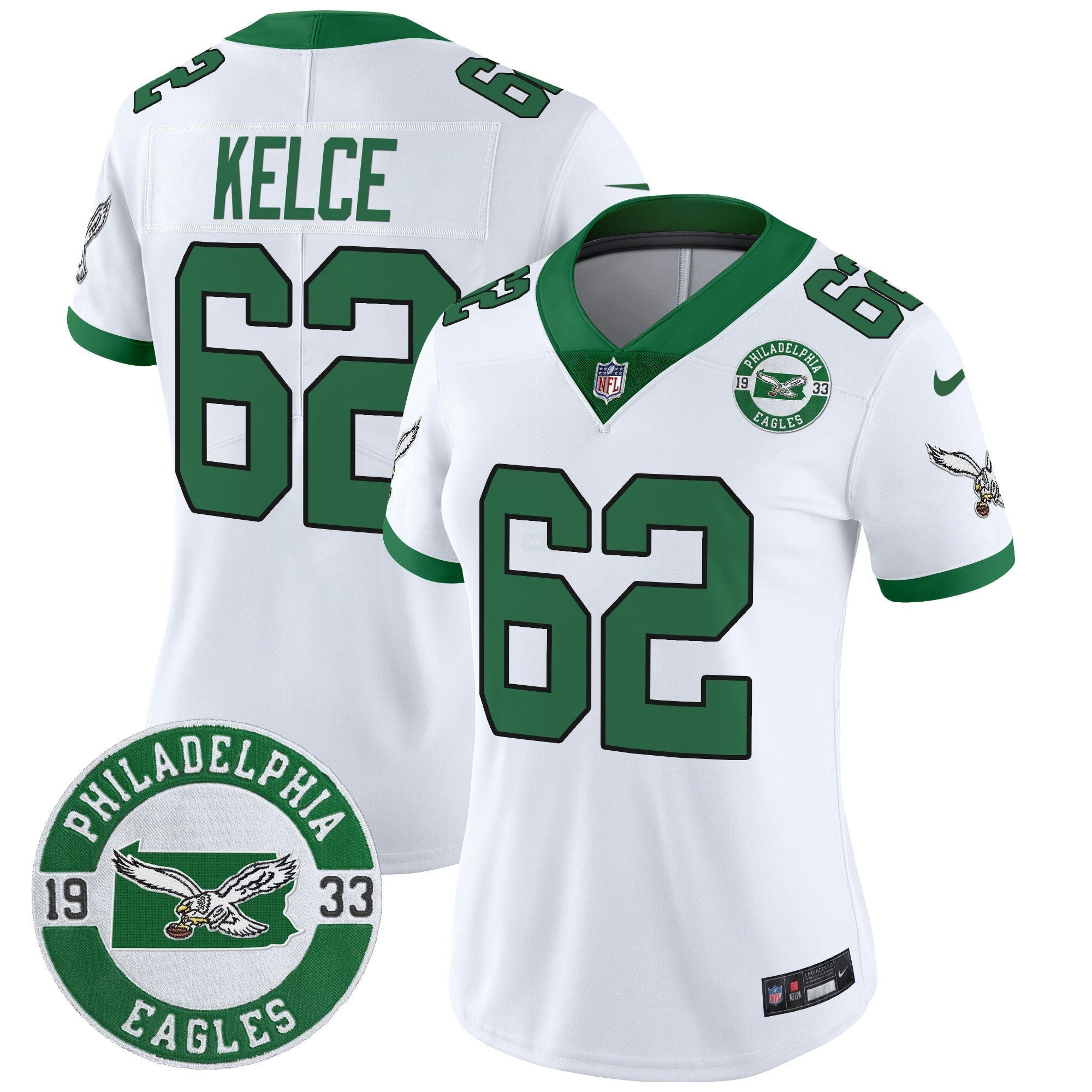 Camisa NFL Women’s Philadelphia 2024 Throwback Vapor Limited Jersey – Est. 1933 Patch