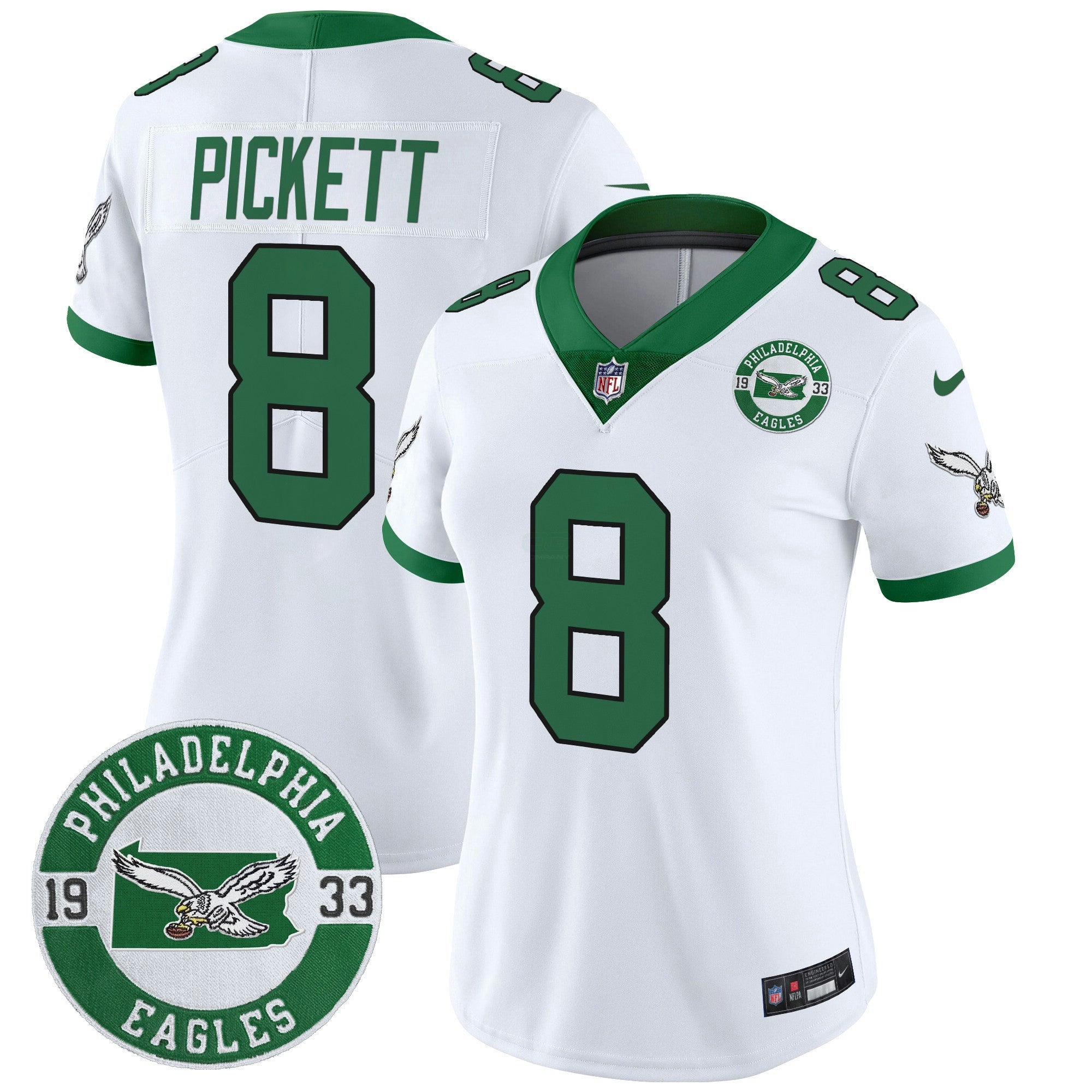 Camisa NFL Women’s Philadelphia 2024 Throwback Vapor Limited Jersey – Est. 1933 Patch