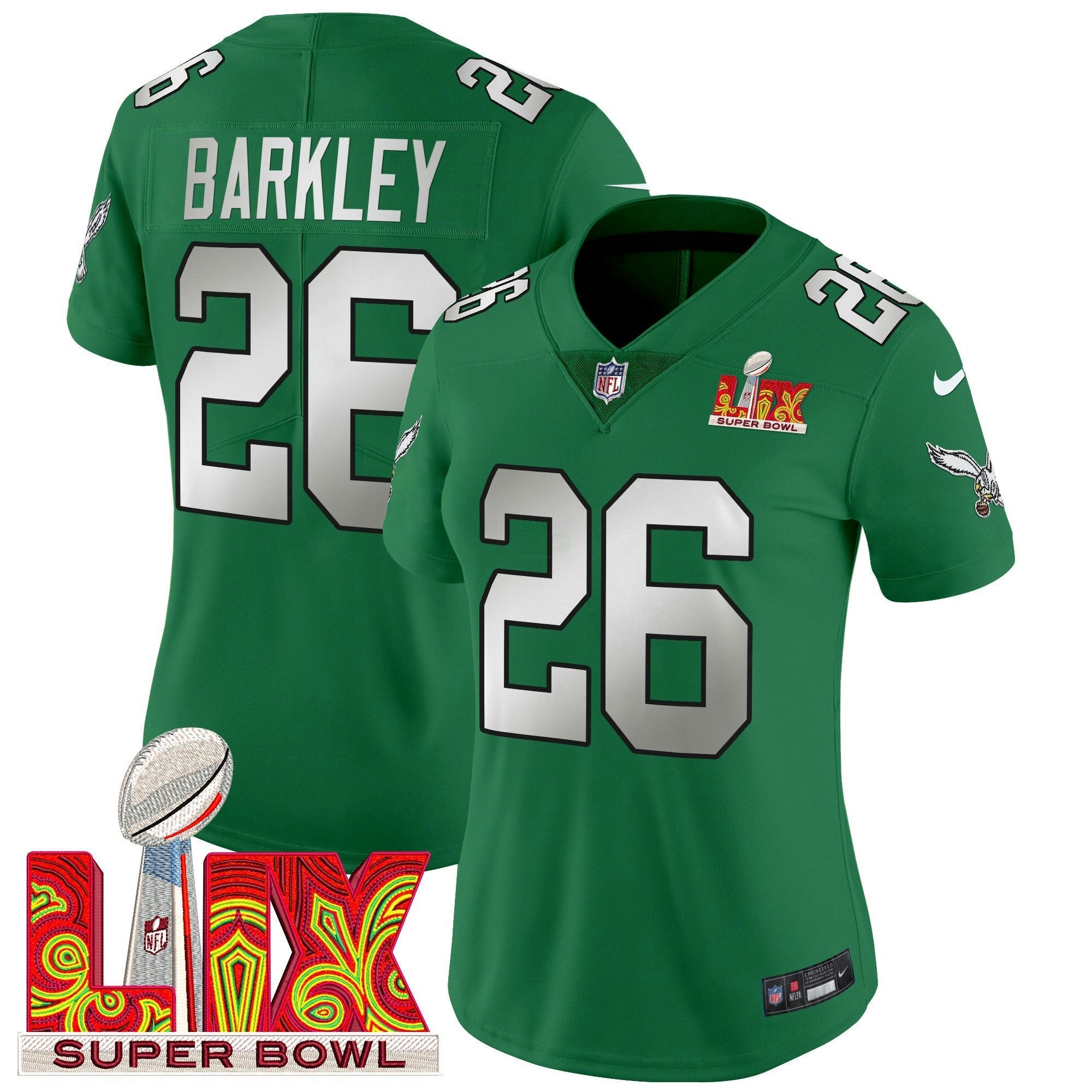 Camisa NFL Women’s Philadelphia Super Bowl LIX Patch Vapor Limited Jersey
