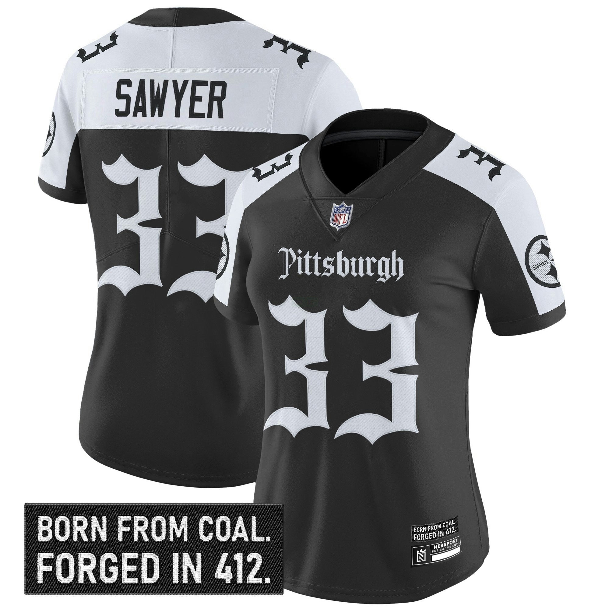Camisa NFL Women’s Pittsburgh ‘Gothic Steel City Edition’ Vapor Limited Jersey