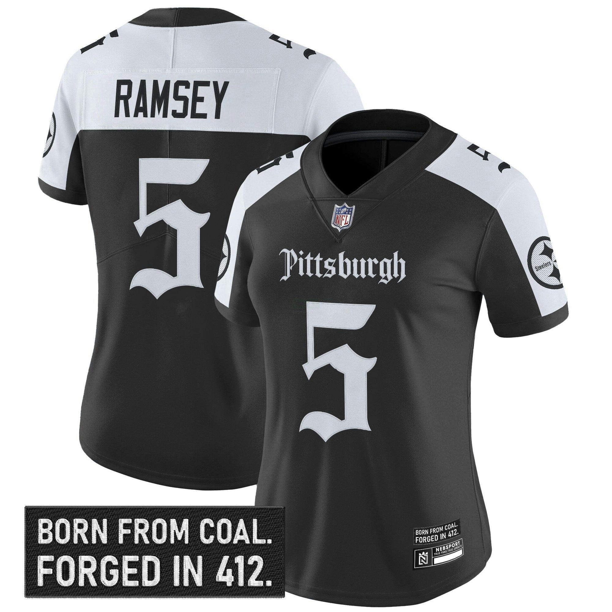 Camisa NFL Women’s Pittsburgh ‘Gothic Steel City Edition’ Vapor Limited Jersey