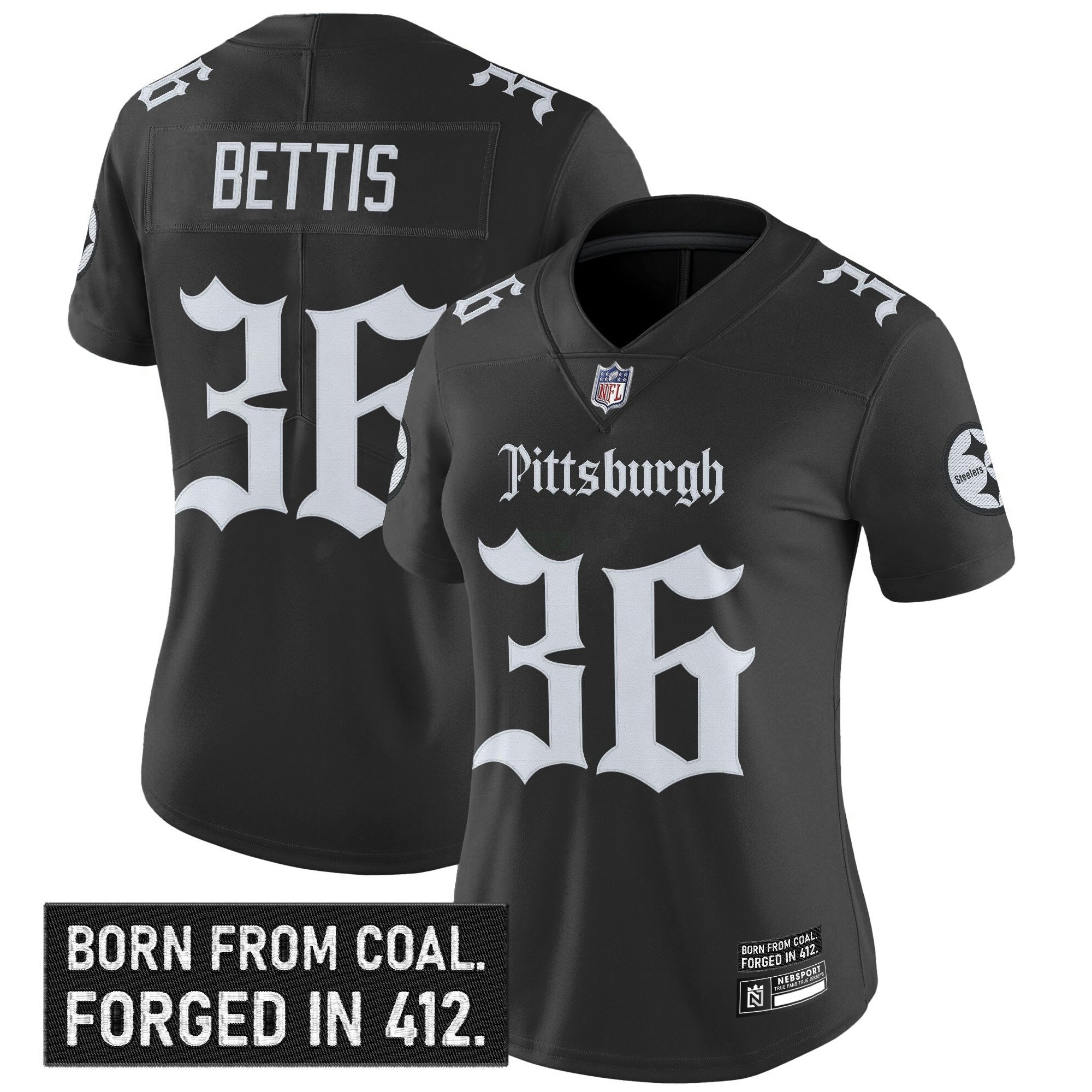 Camisa NFL Women’s Pittsburgh ‘Gothic Steel City Edition’ Vapor Limited Jersey