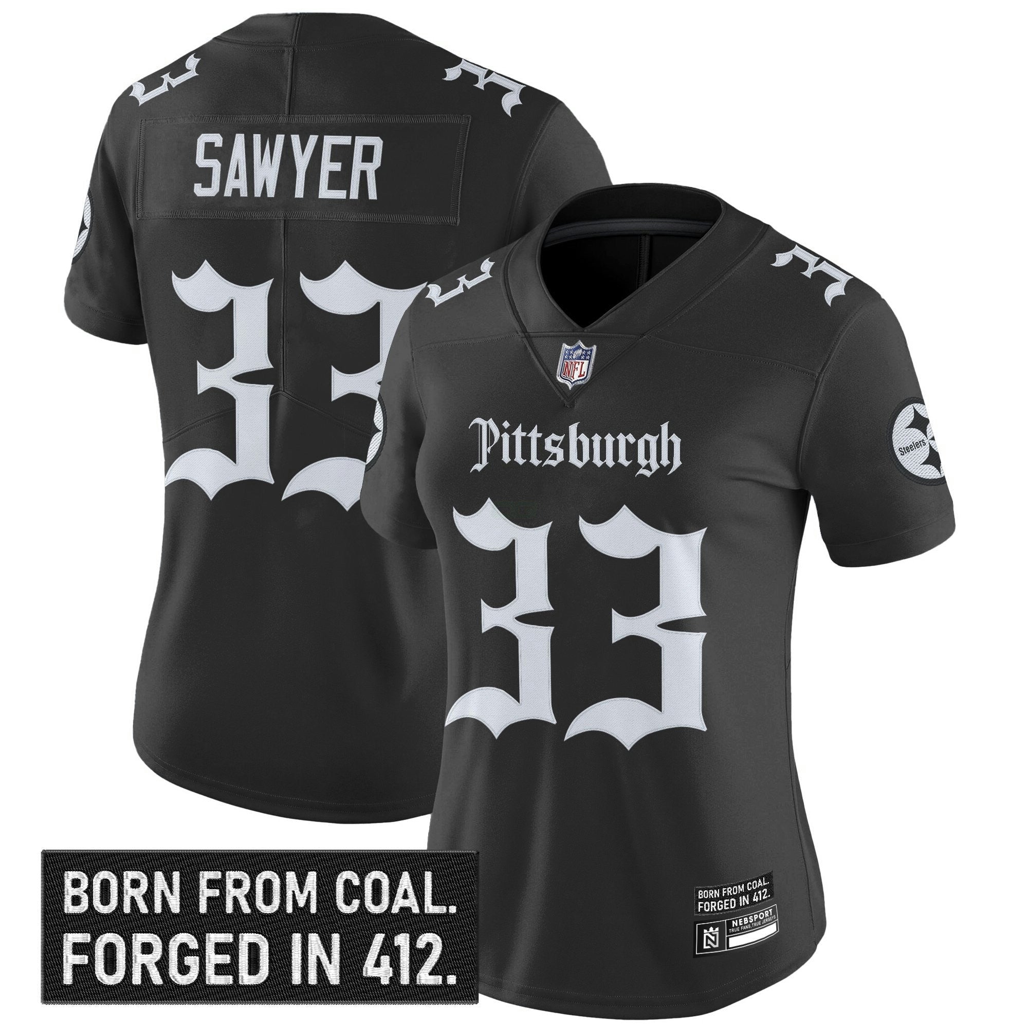 Camisa NFL Women’s Pittsburgh ‘Gothic Steel City Edition’ Vapor Limited Jersey
