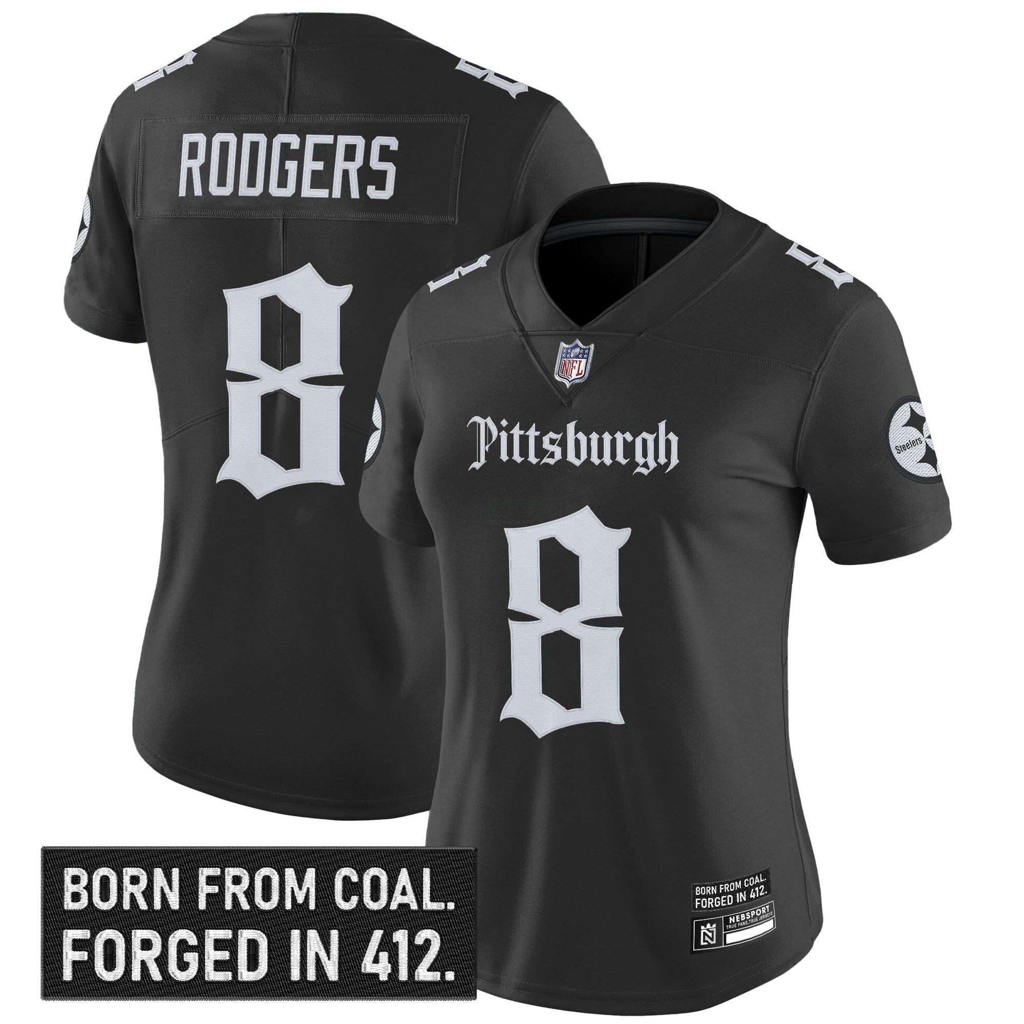 Camisa NFL Women’s Pittsburgh ‘Gothic Steel City Edition’ Vapor Limited Jersey