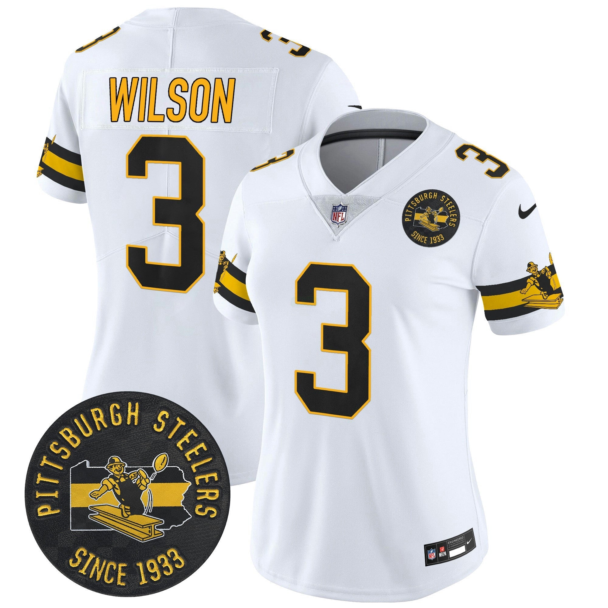 Camisa NFL Women’s Pittsburgh Throwback 1933 Patch Vapor Limited Jersey