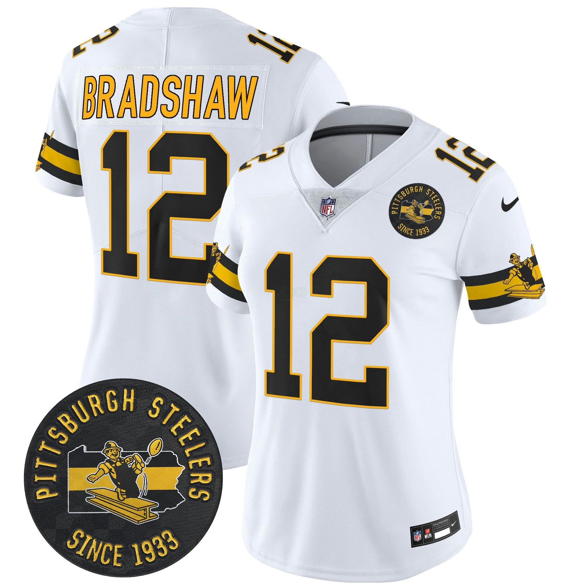 Camisa NFL Women’s Pittsburgh Throwback 1933 Patch Vapor Limited Jersey