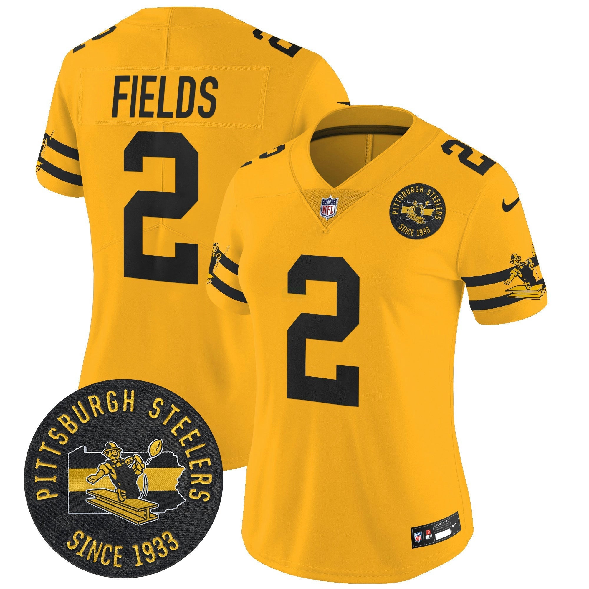 Camisa NFL Women’s Pittsburgh Throwback 1933 Patch Vapor Limited Jersey