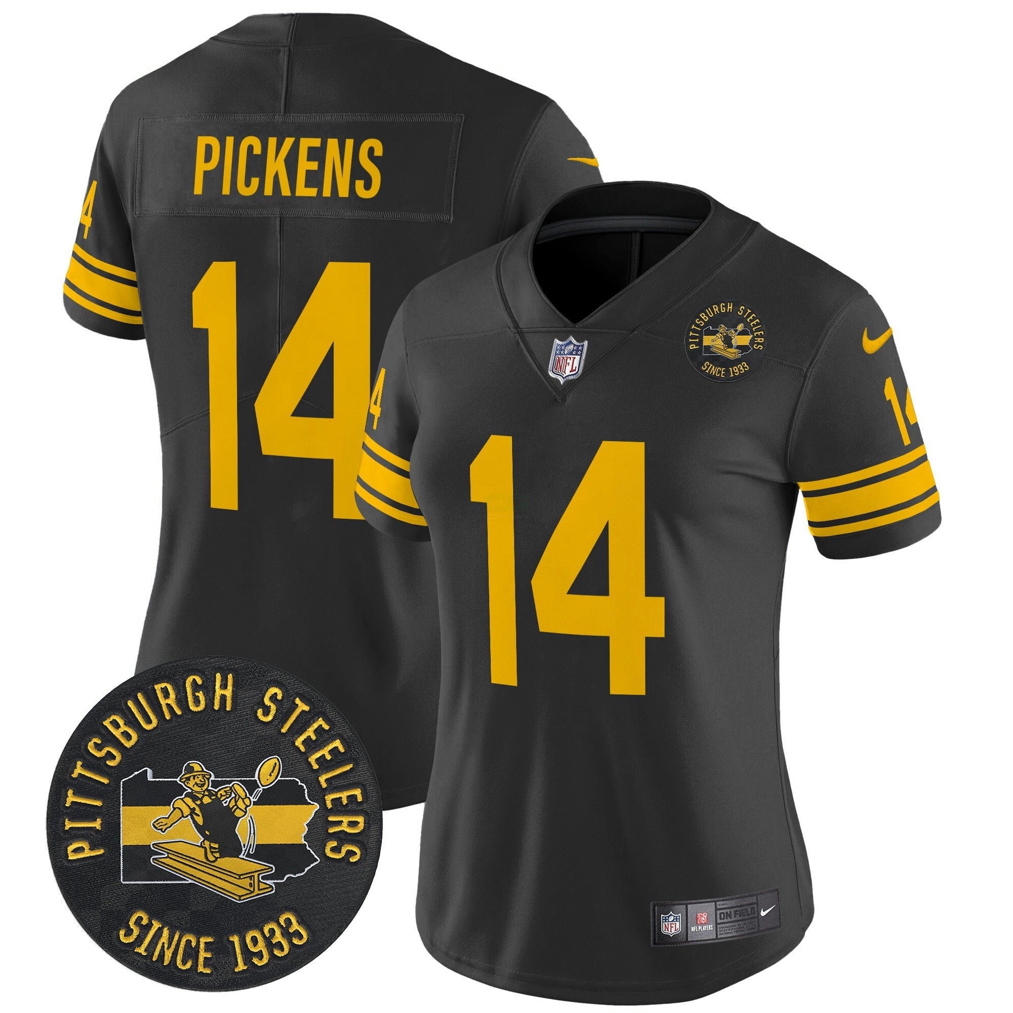 Camisa NFL Women’s Pittsburgh Throwback 1962 Vapor Limited Jersey – Est. 1933 Patch