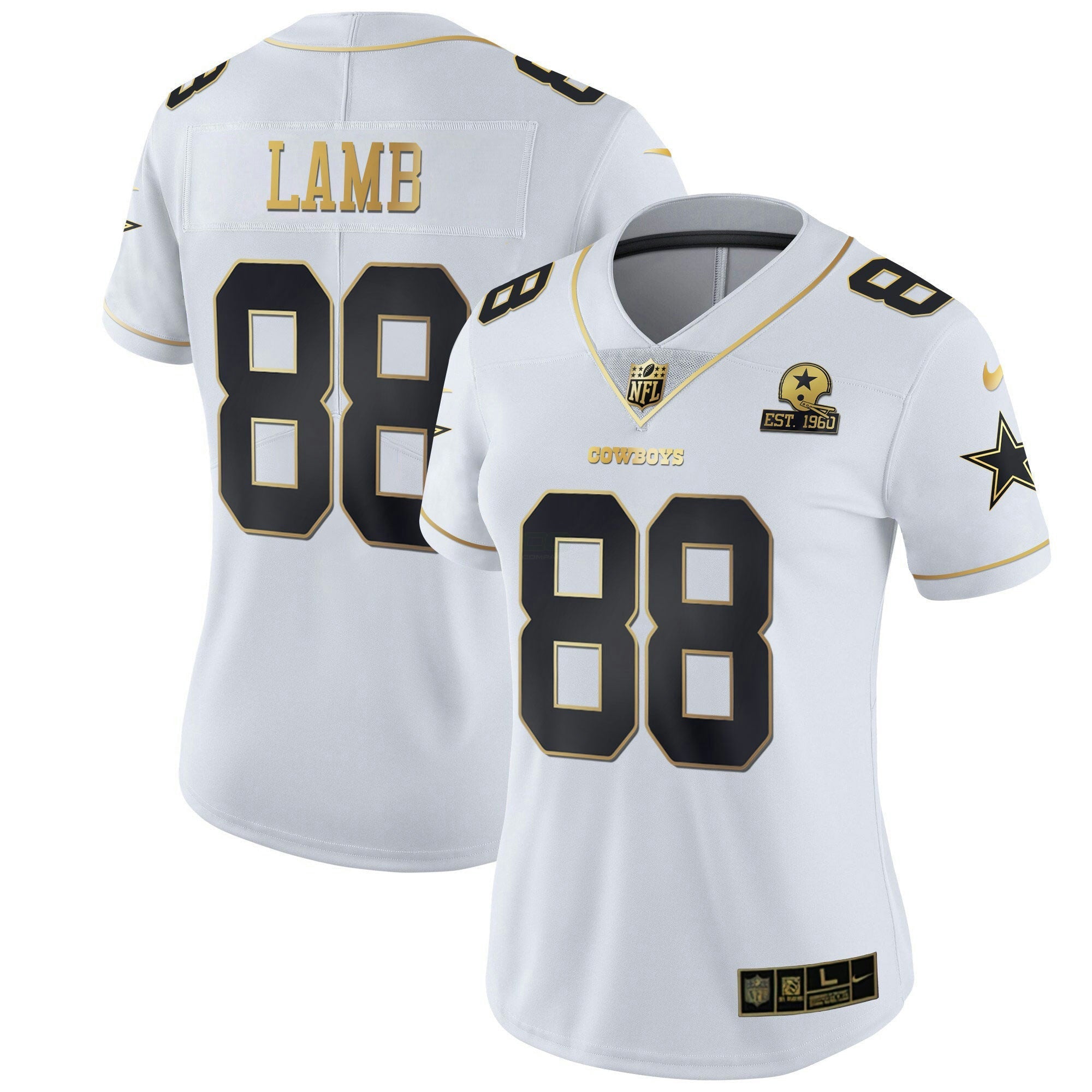 Camisa NFL Women’s Preta Dourada & Branca Dourada