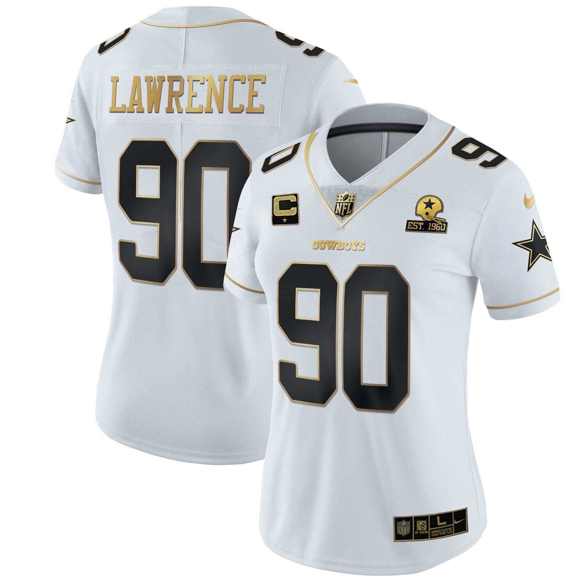 Camisa NFL Women’s Preta Dourada & Branca Dourada