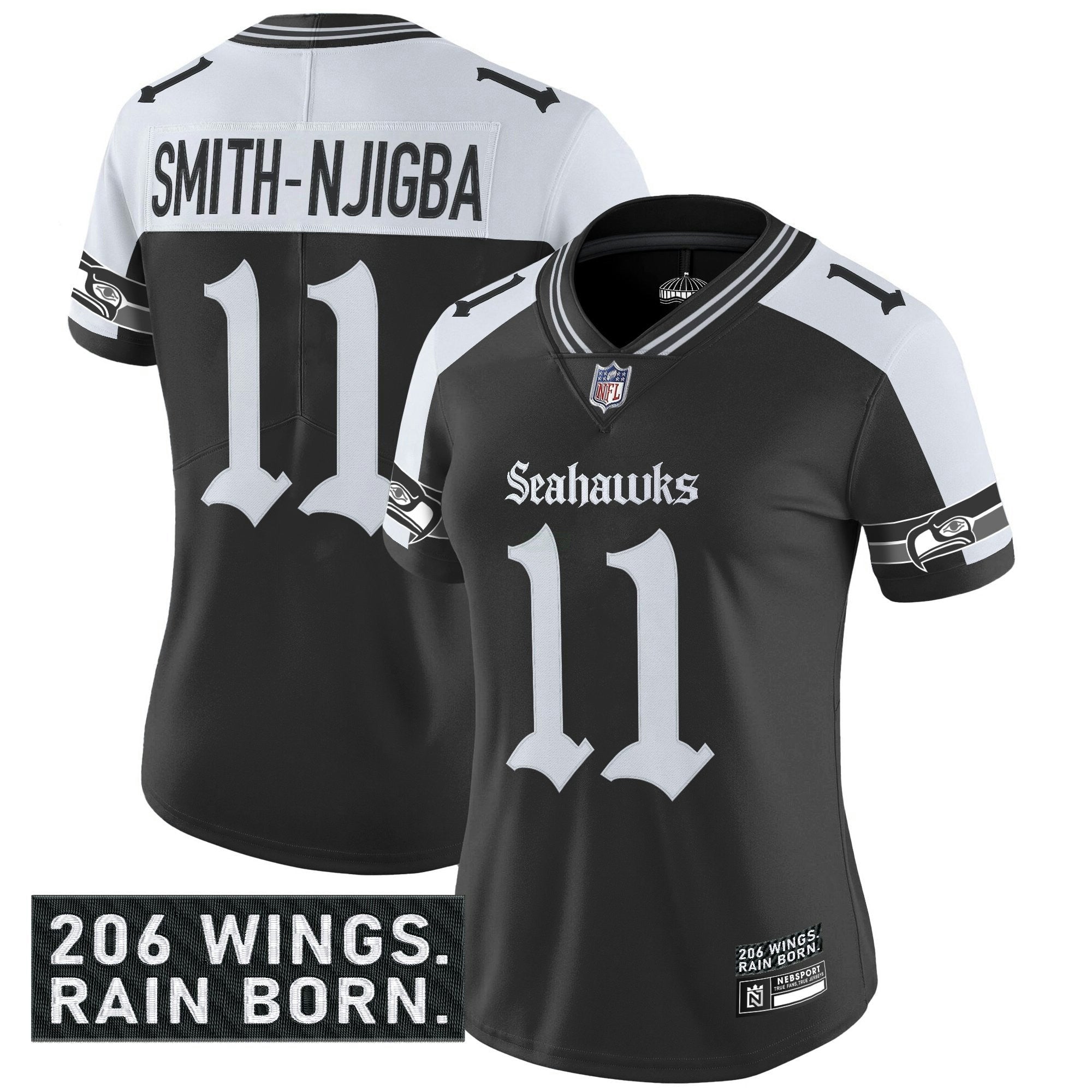 Camisa NFL Women’s Seattle ‘Gothic Rain City Shadows Edition’ Vapor Limited Jersey