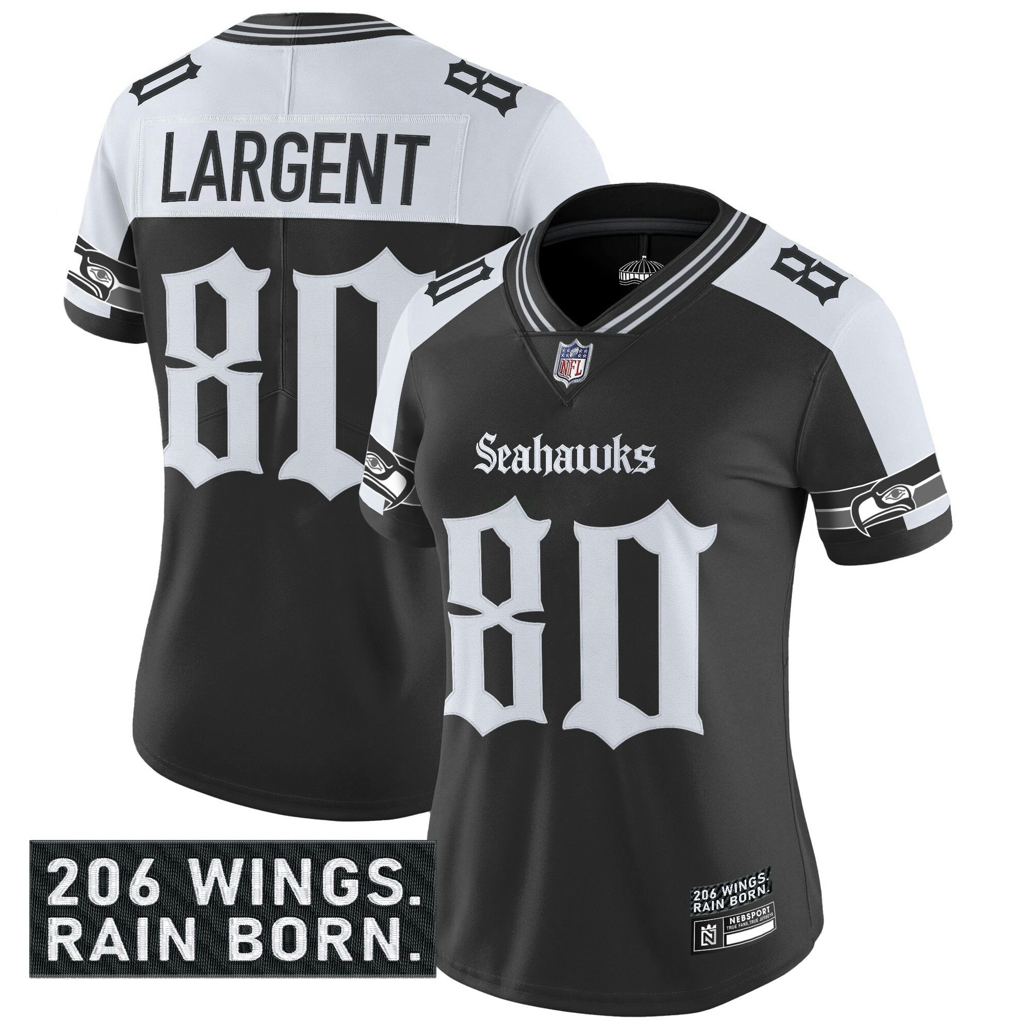 Camisa NFL Women’s Seattle ‘Gothic Rain City Shadows Edition’ Vapor Limited Jersey