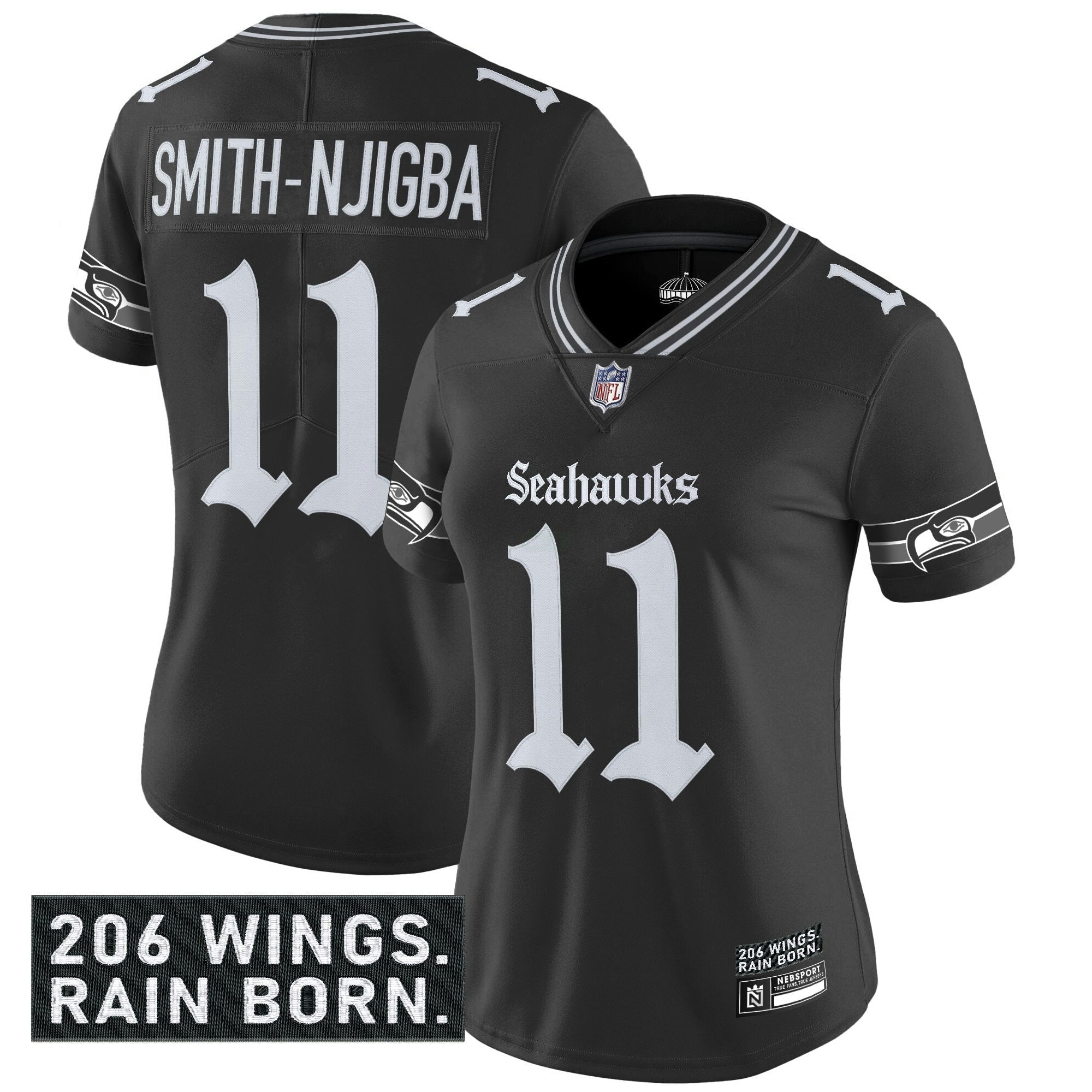 Camisa NFL Women’s Seattle ‘Gothic Rain City Shadows Edition’ Vapor Limited Jersey