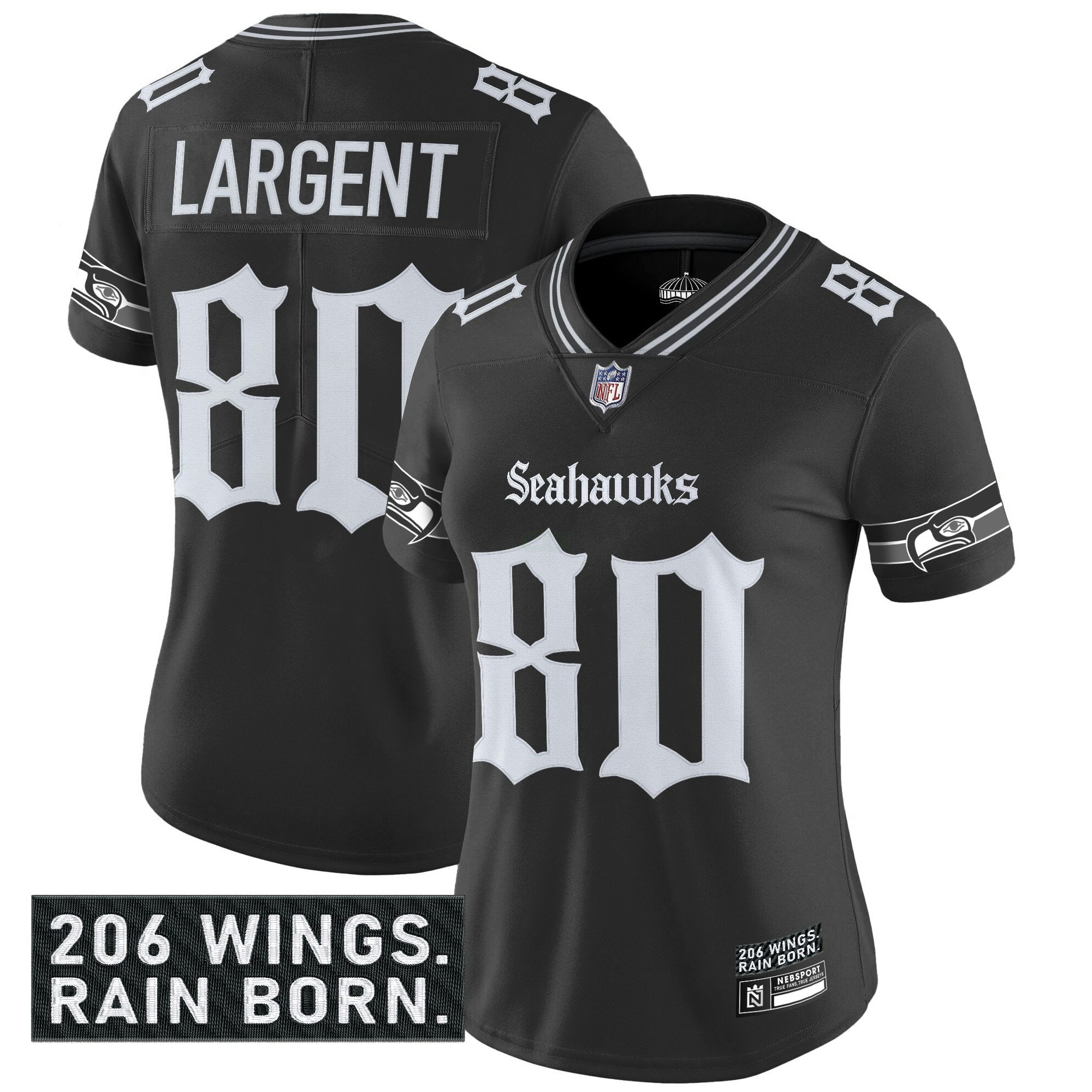 Camisa NFL Women’s Seattle ‘Gothic Rain City Shadows Edition’ Vapor Limited Jersey