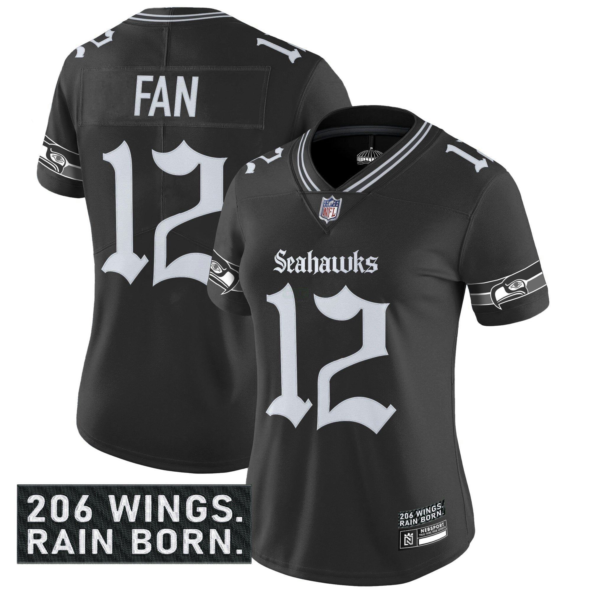 Camisa NFL Women’s Seattle ‘Gothic Rain City Shadows Edition’ Vapor Limited Jersey