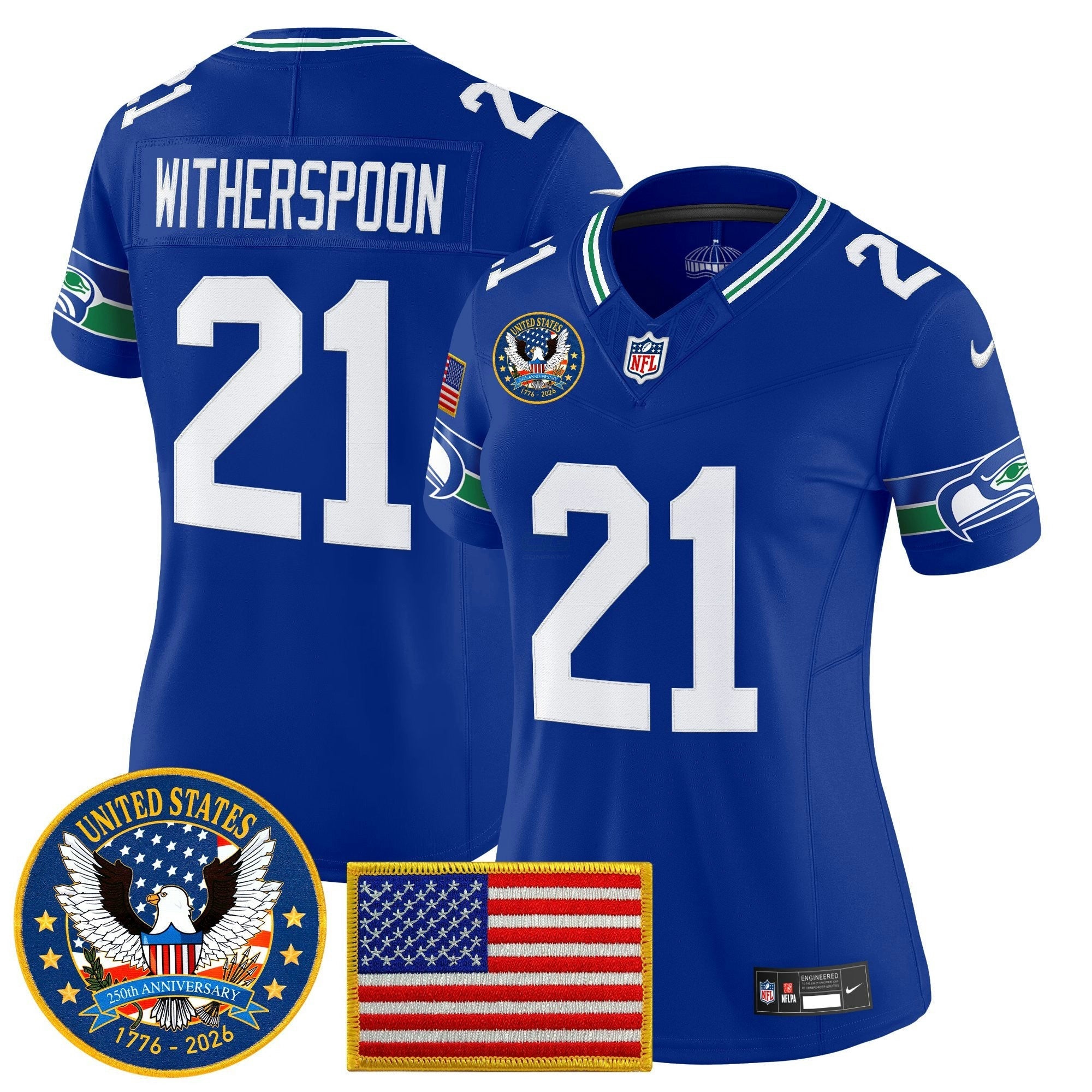 Camisa NFL Women’s Seattle “United States 250th Anniversary Patch” Vapor Limited Jersey
